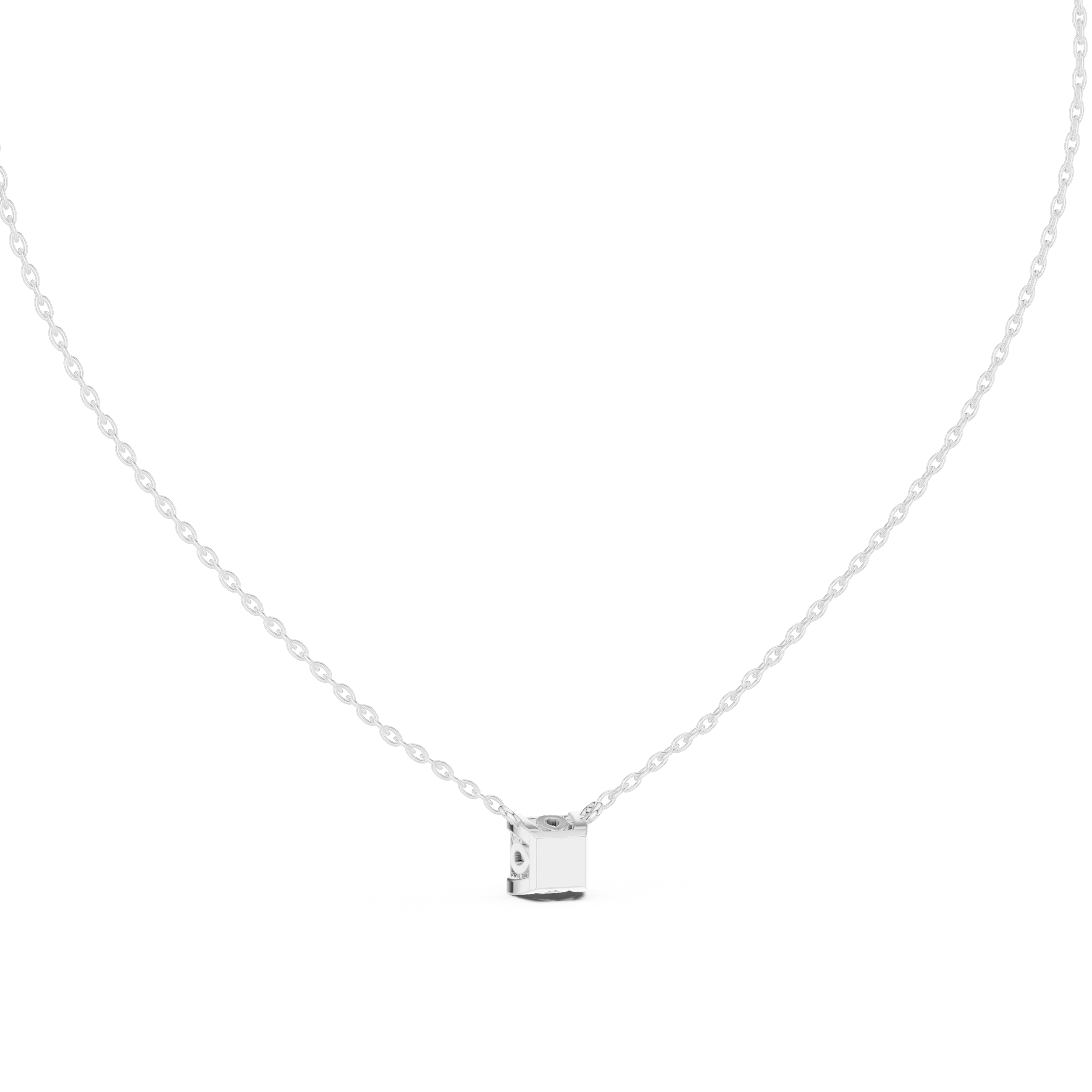 Classic Princess Solitaire Diamond Pendant