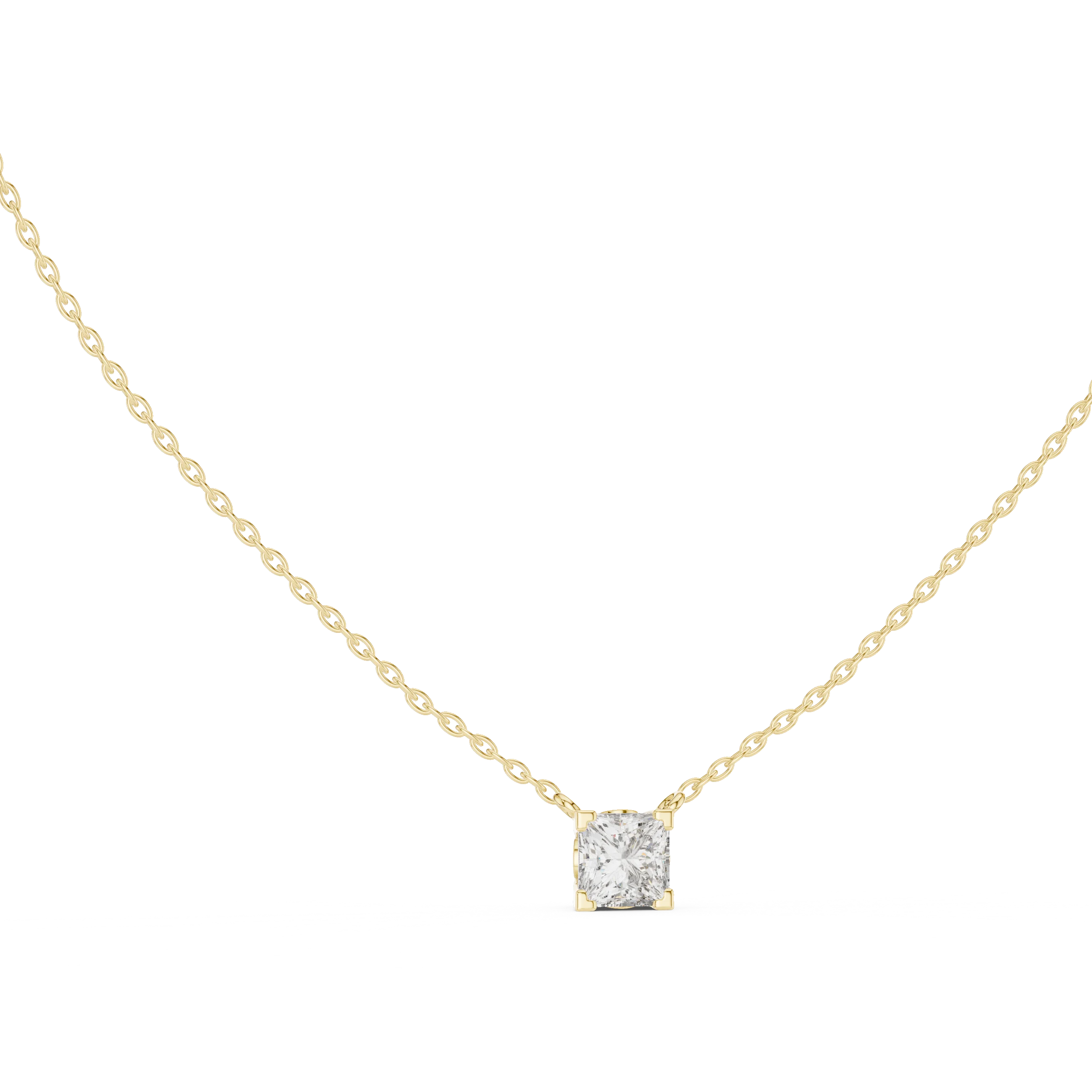 Classic Princess Solitaire Diamond Pendant