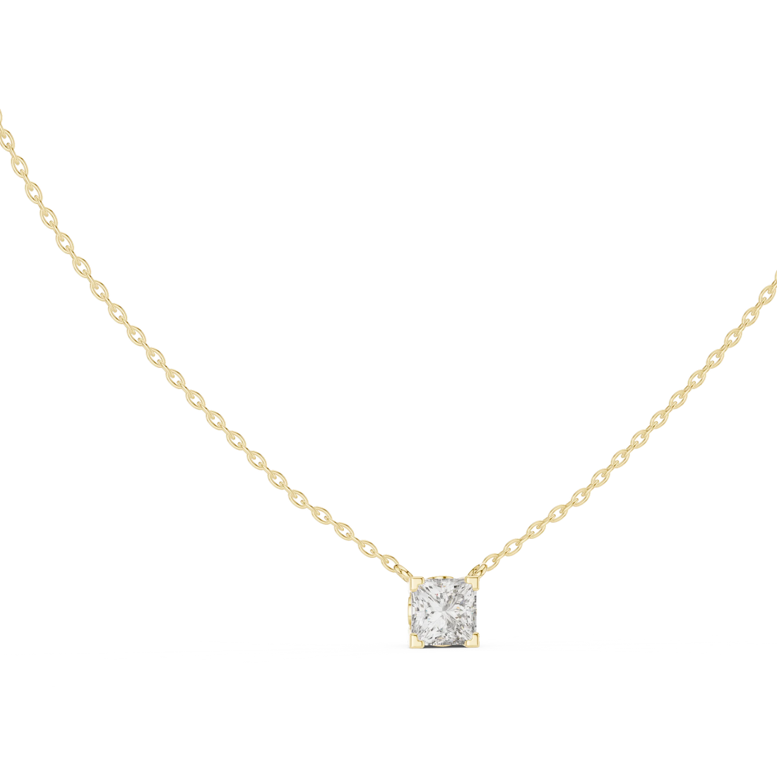 Classic Princess Solitaire Diamond Pendant