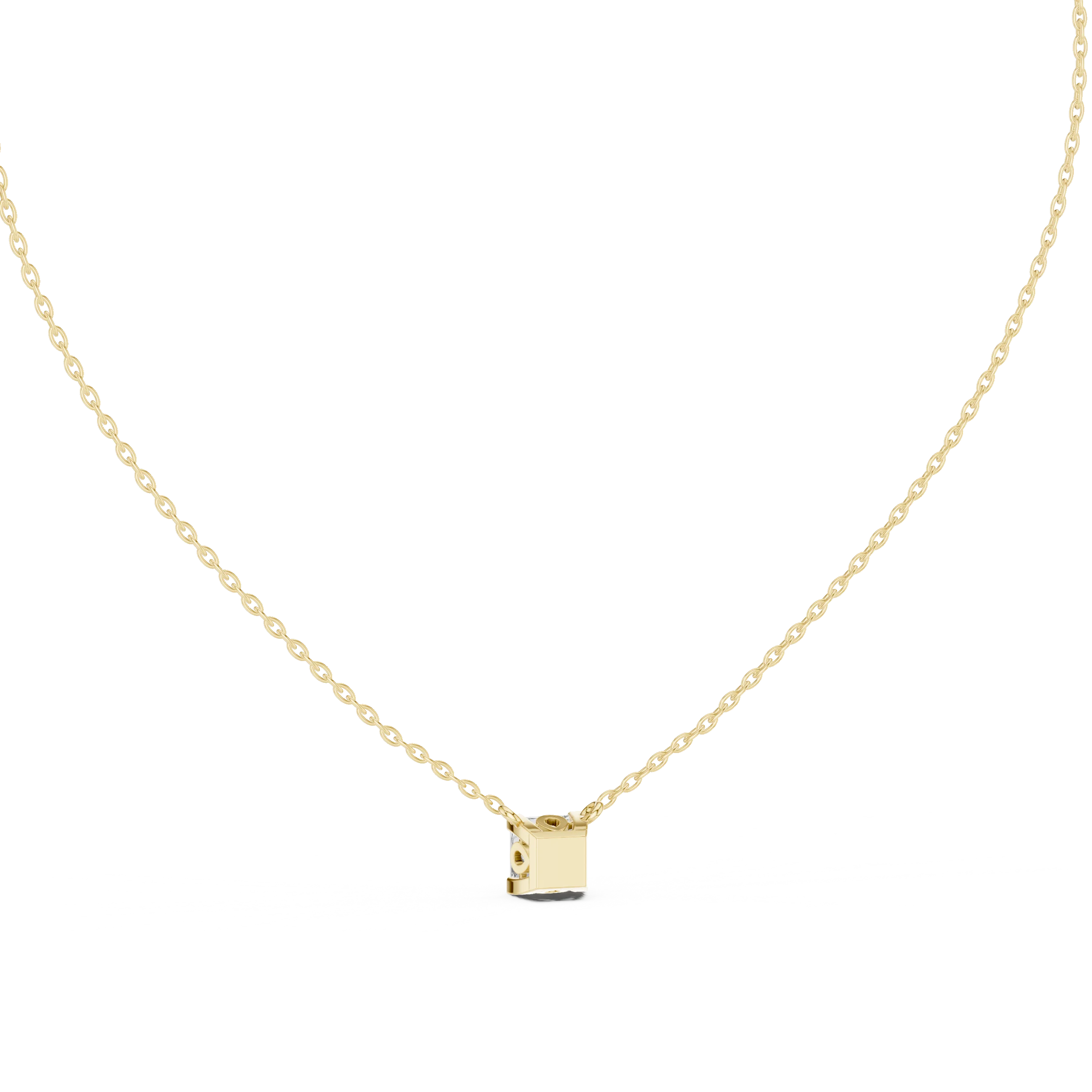 Classic Princess Solitaire Diamond Pendant