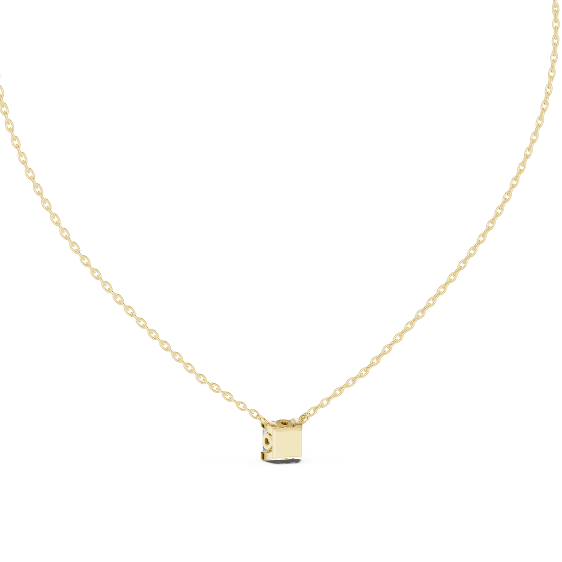 Classic Princess Solitaire Diamond Pendant