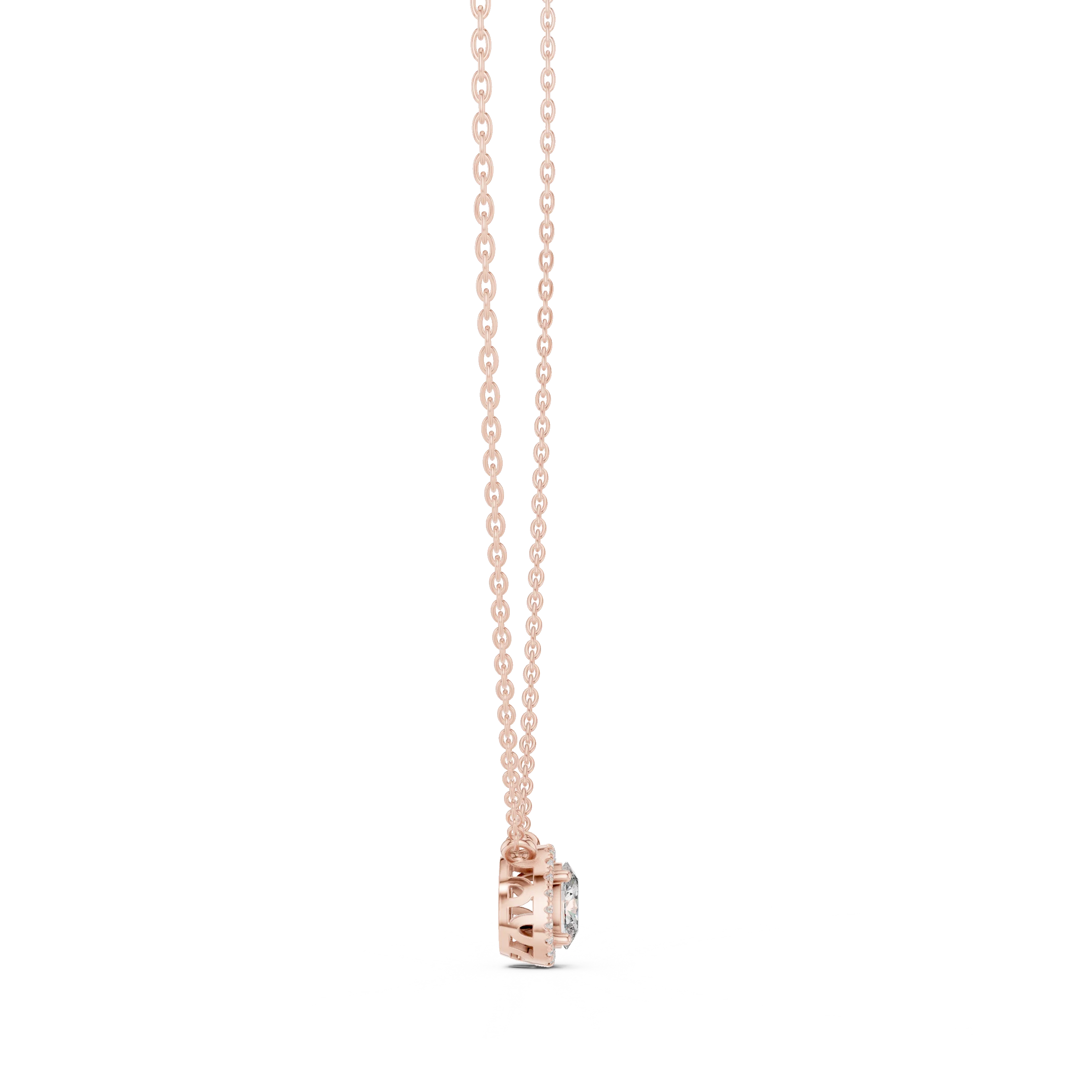 Eternal Oval Halo Diamond Pendant