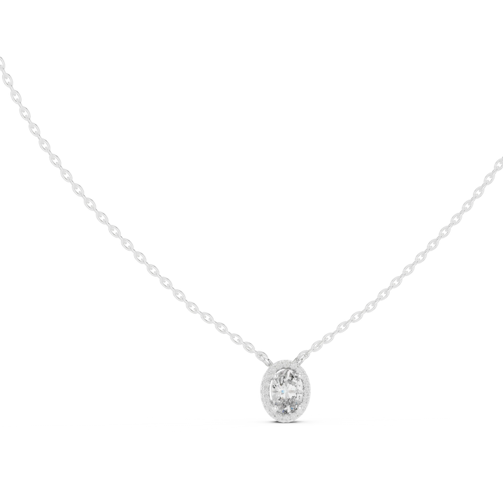 Eternal Oval Halo Diamond Pendant
