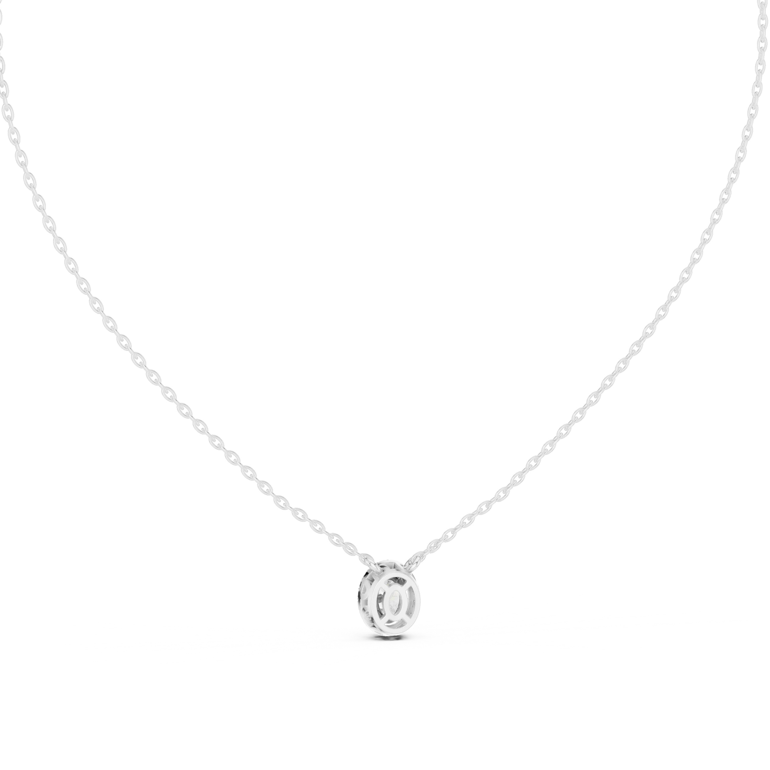Eternal Oval Halo Diamond Pendant