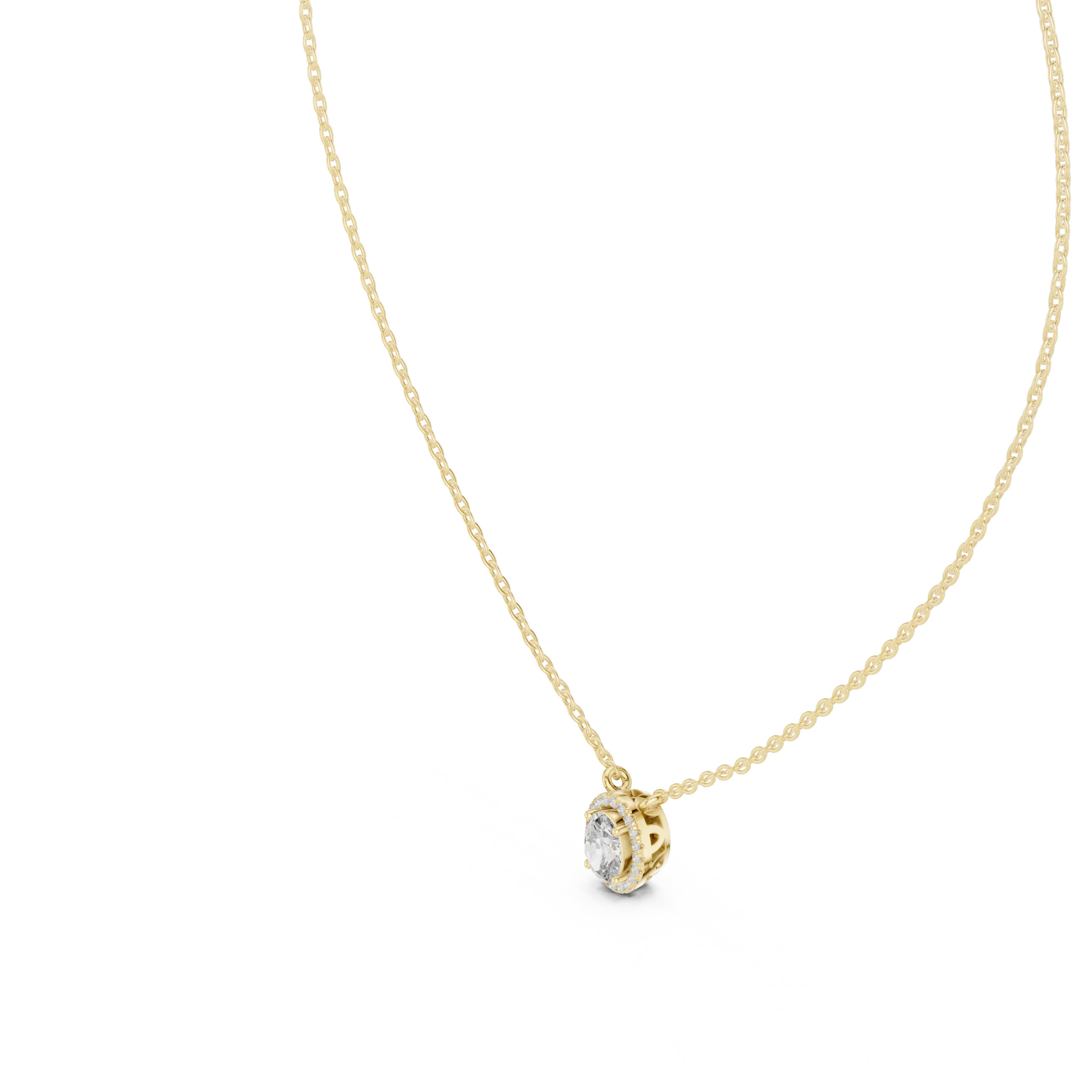 Eternal Oval Halo Diamond Pendant