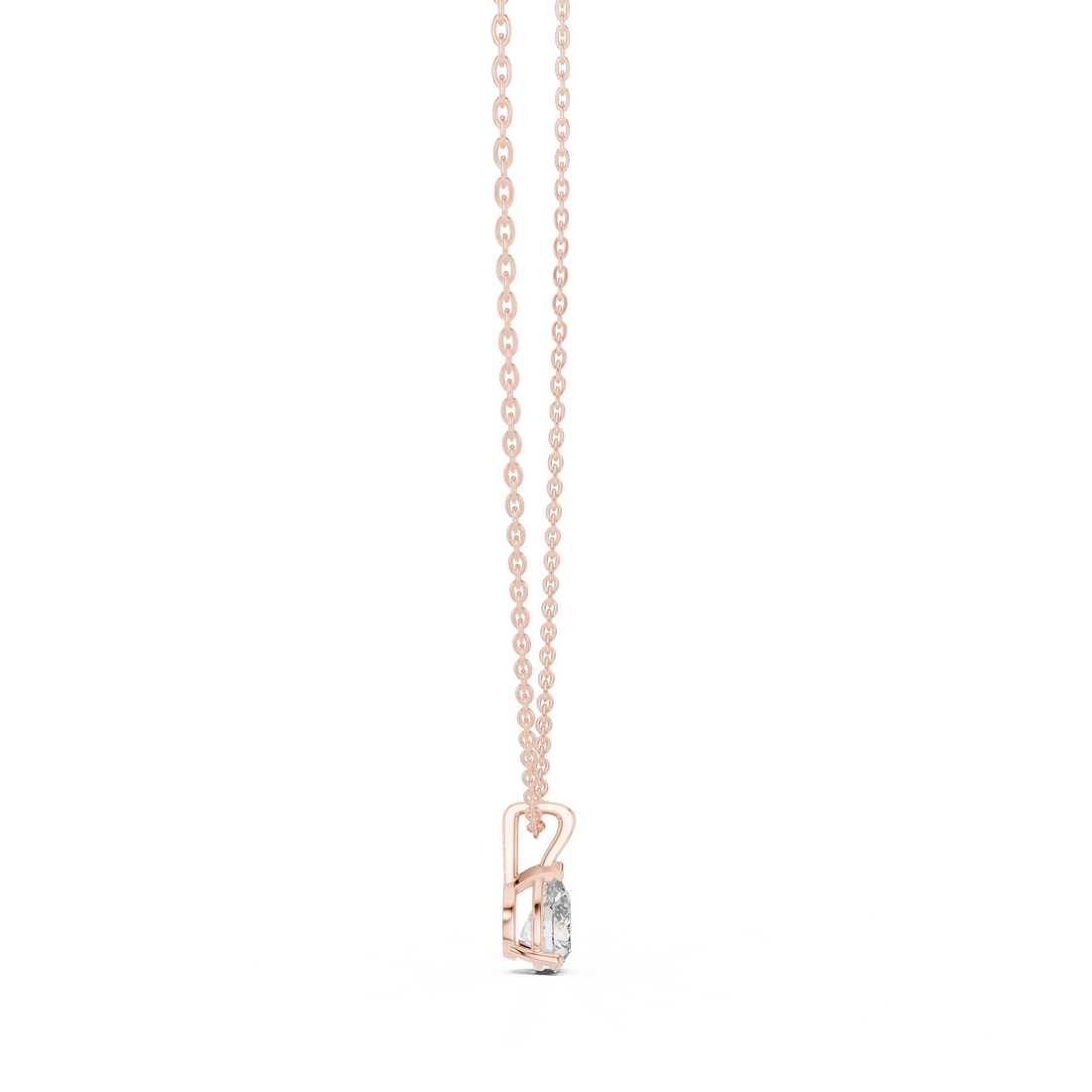 Graceful Pear Solitaire Diamond Pendant