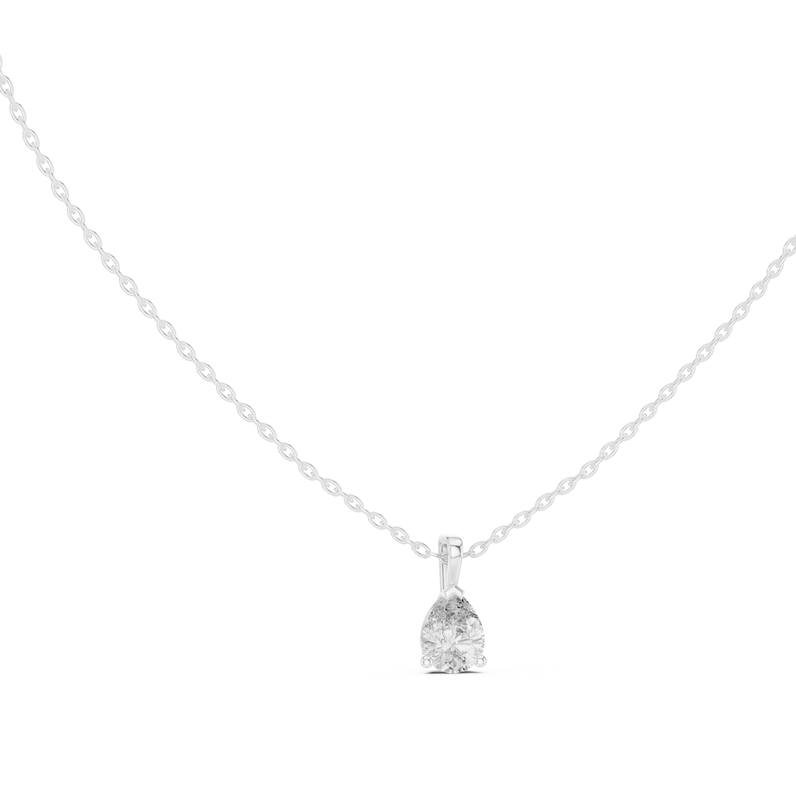 Graceful Pear Solitaire Diamond Pendant