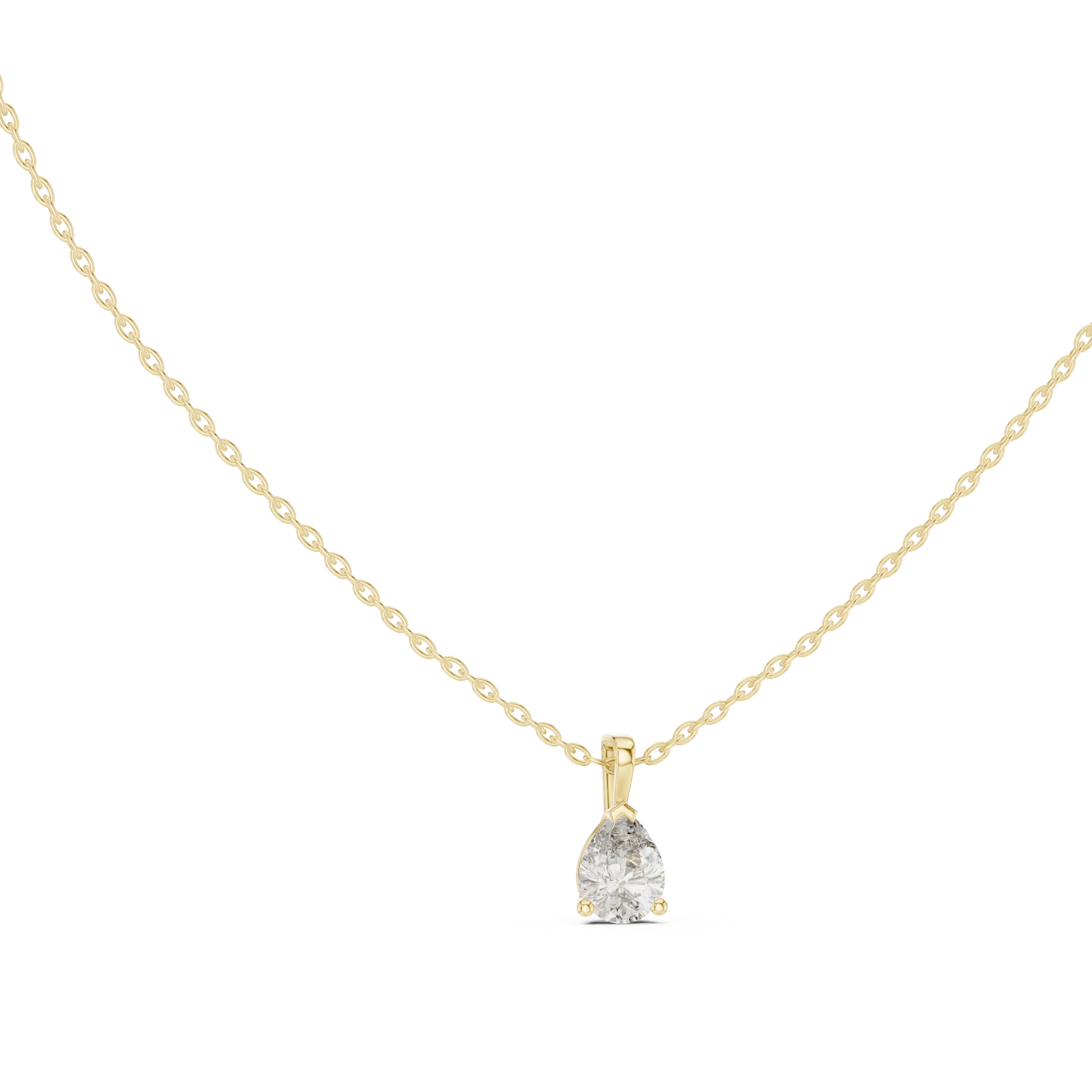 Graceful Pear Solitaire Diamond Pendant