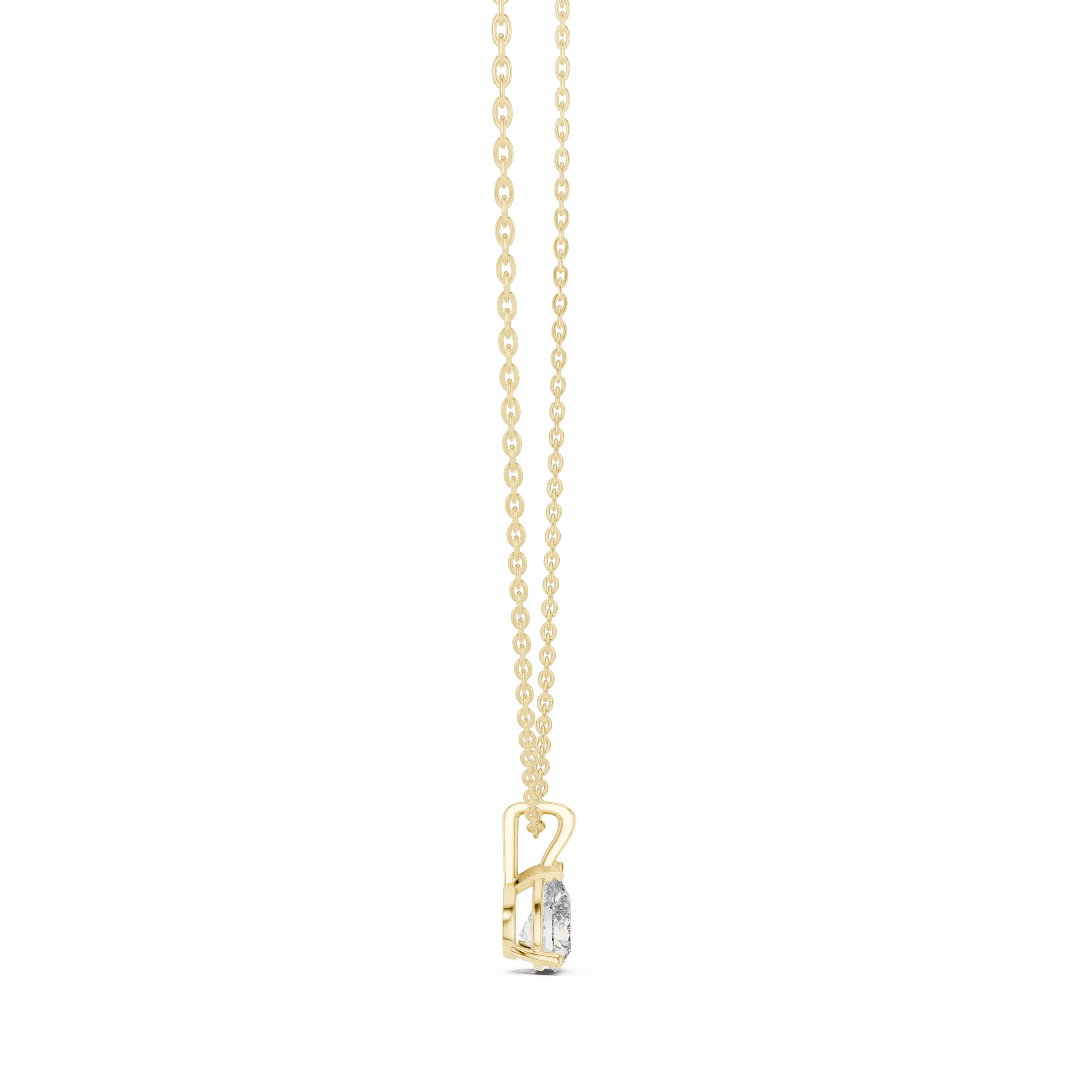 Graceful Pear Solitaire Diamond Pendant