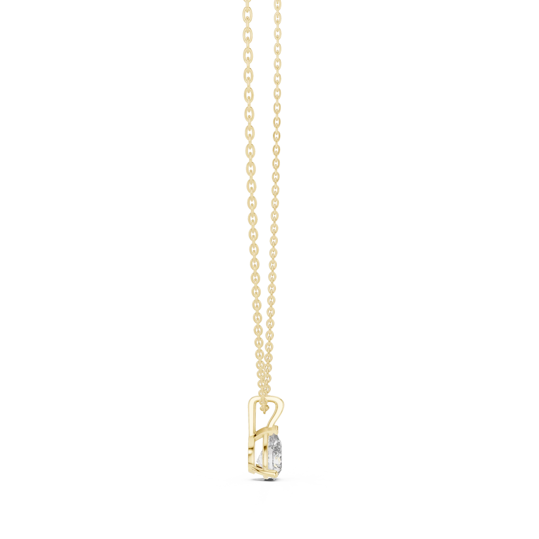 Graceful Pear Solitaire Diamond Pendant