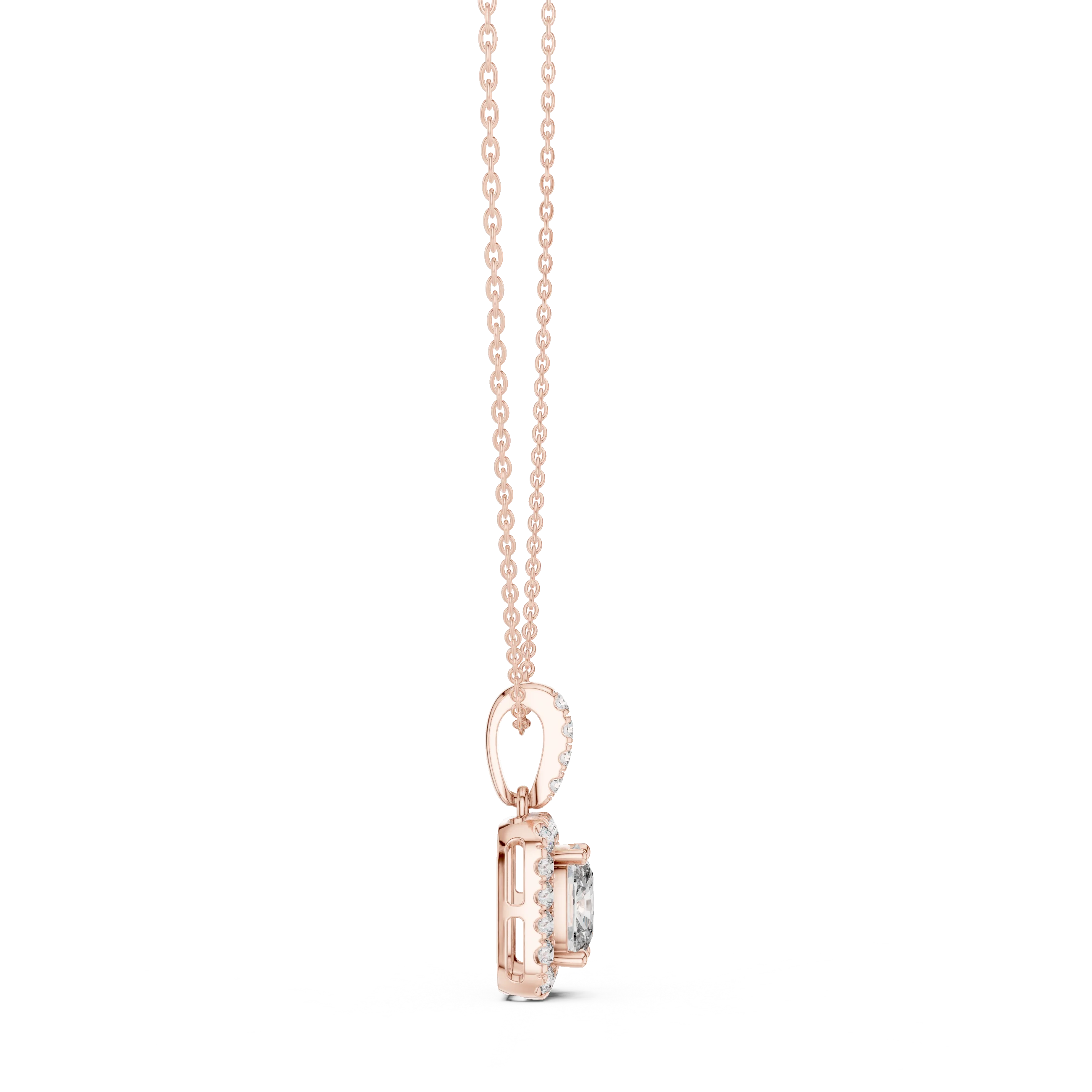 Royal Cushion Halo Diamond Pendant