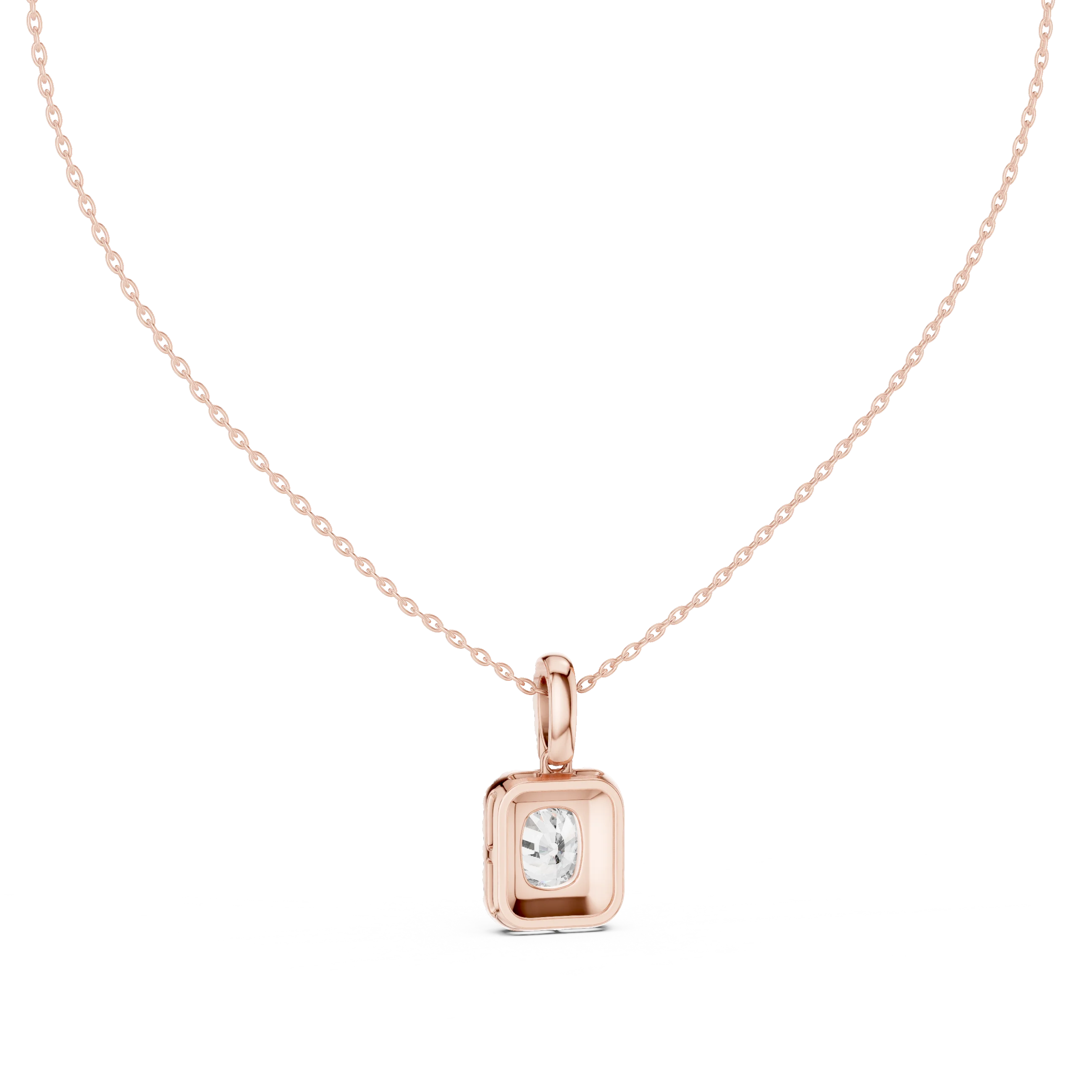 Royal Cushion Halo Diamond Pendant
