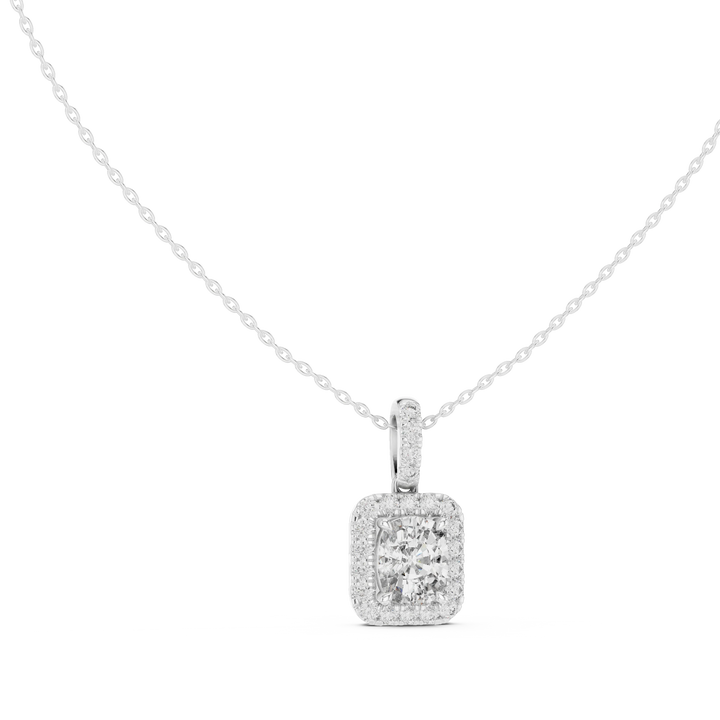 Royal Cushion Halo Diamond Pendant