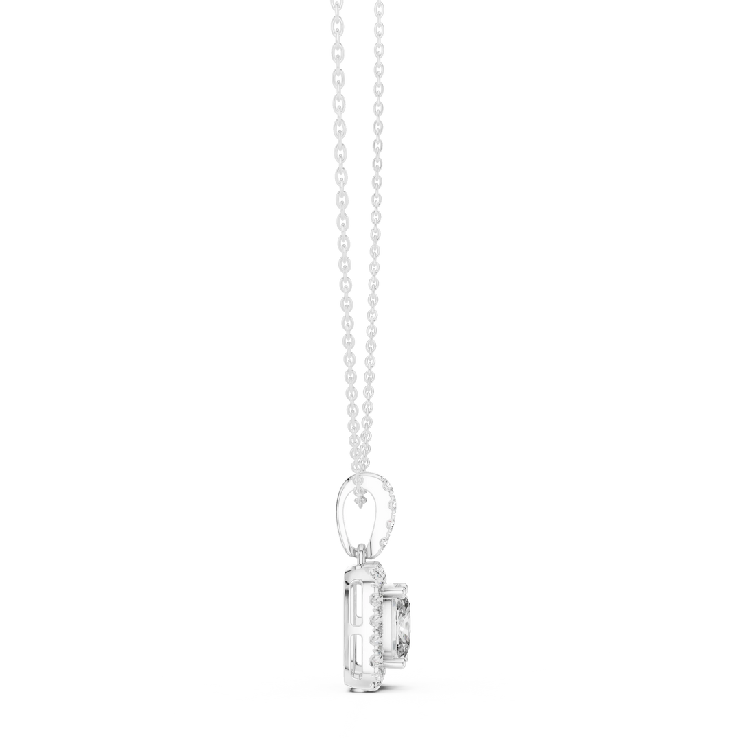 Royal Cushion Halo Diamond Pendant