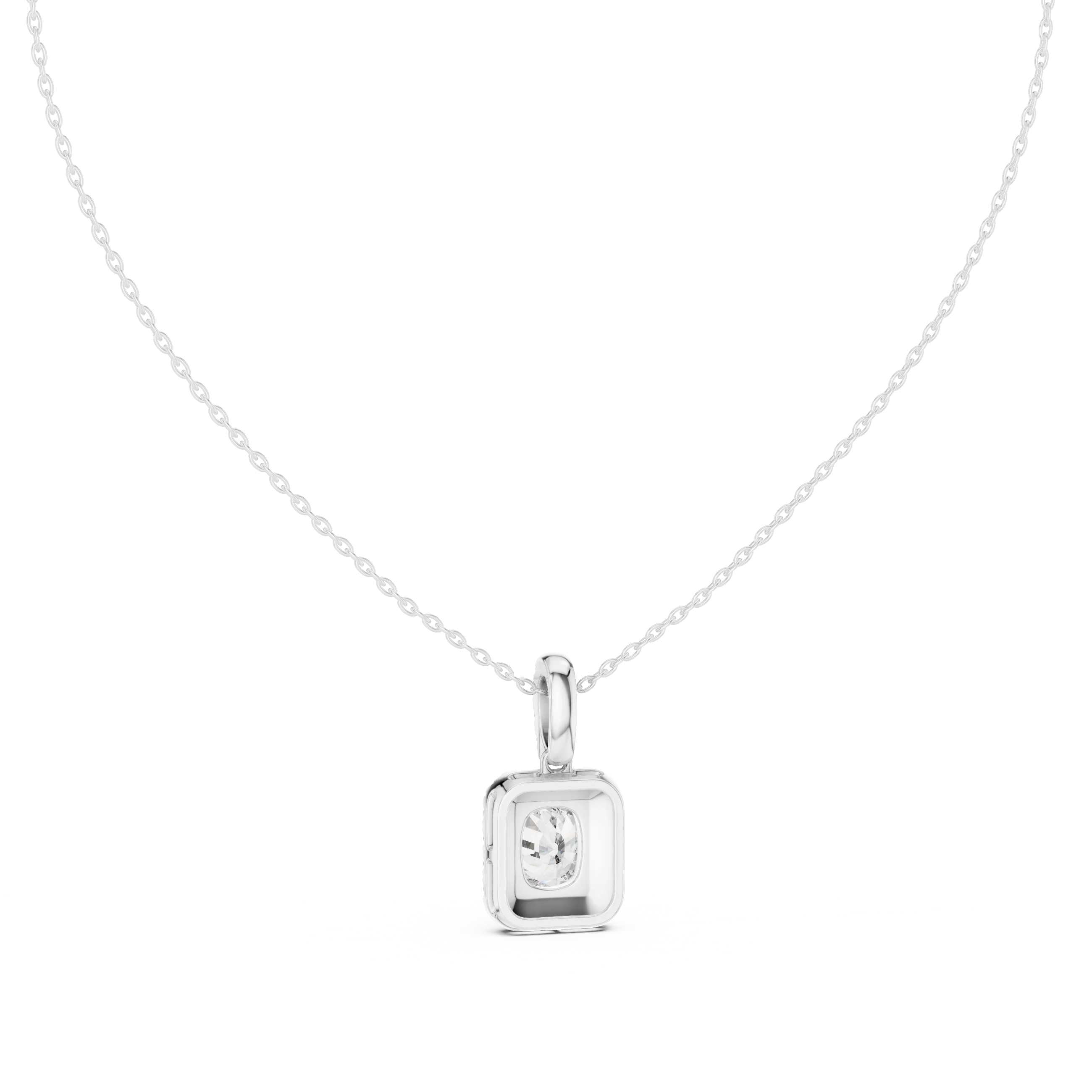 Royal Cushion Halo Diamond Pendant