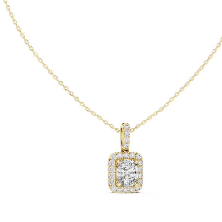 Royal Cushion Halo Diamond Pendant