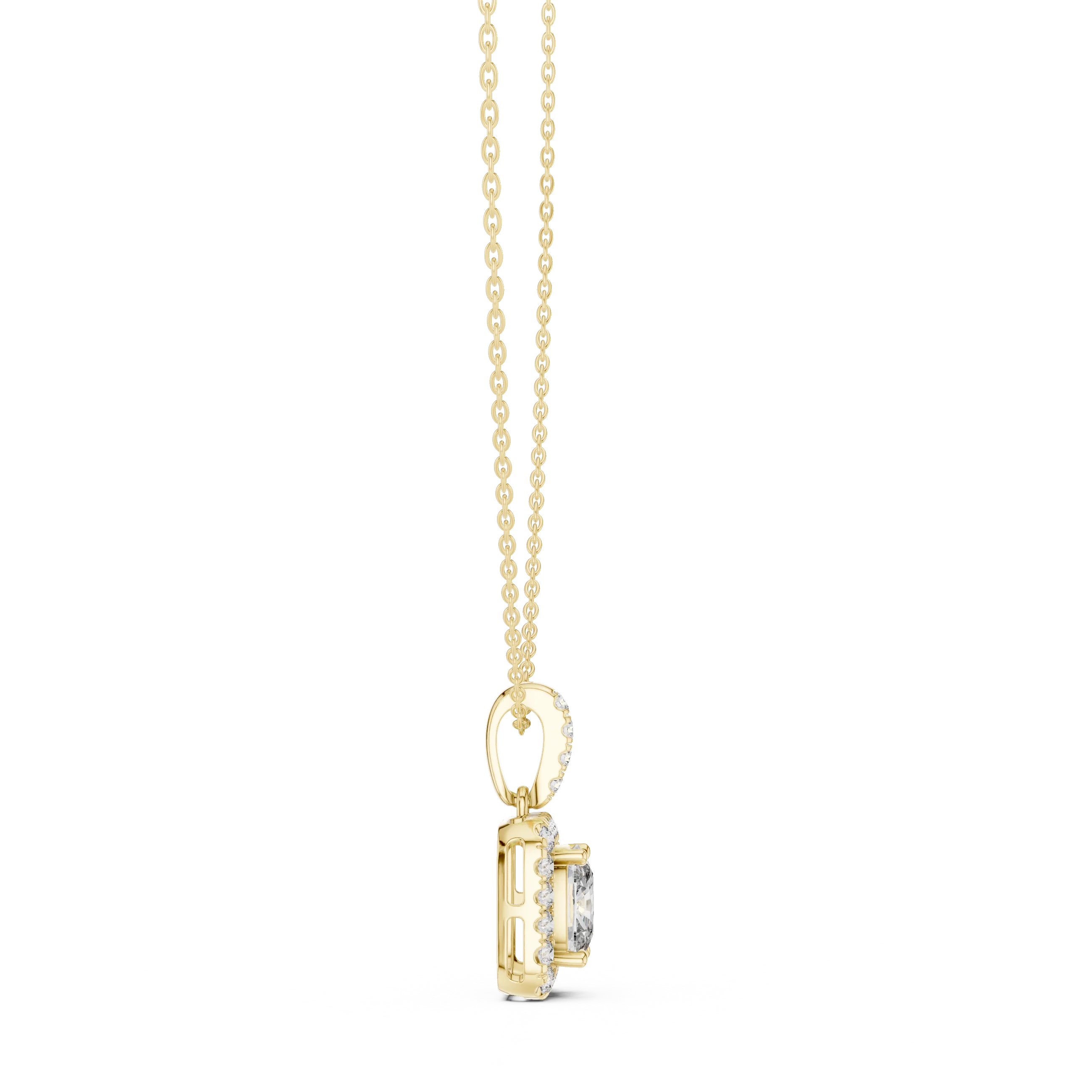 Royal Cushion Halo Diamond Pendant
