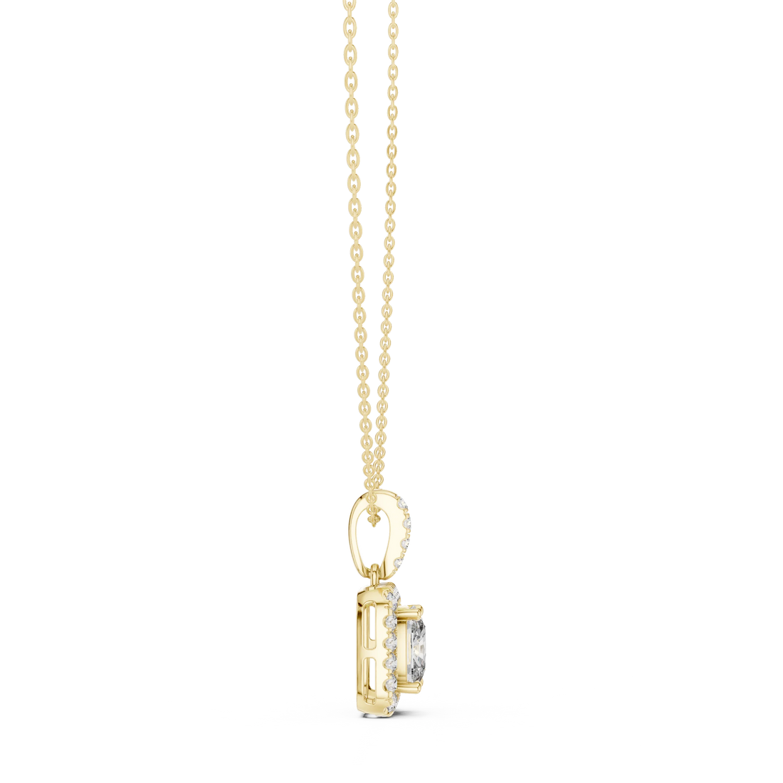 Royal Cushion Halo Diamond Pendant
