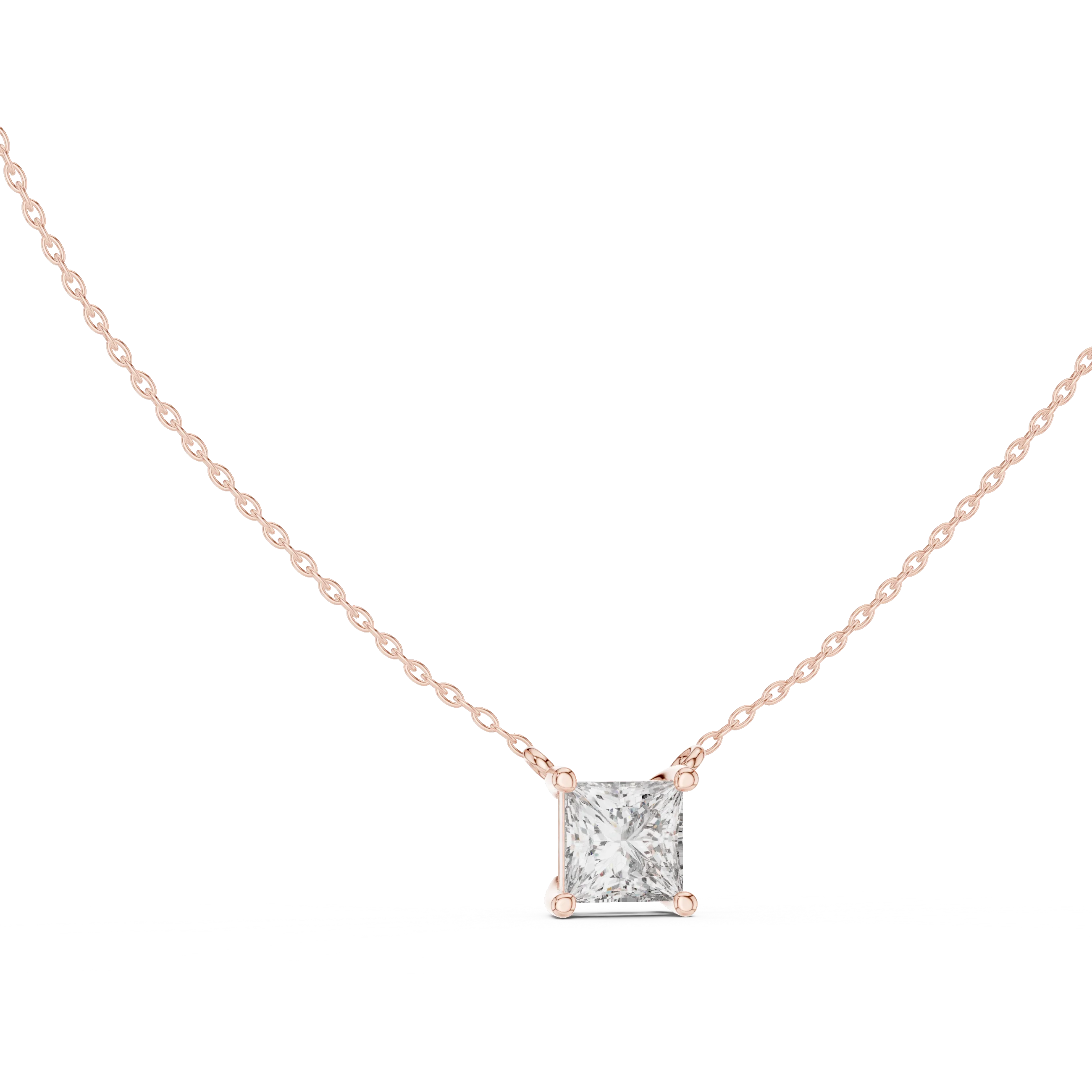 Pure Princess Solitaire Diamond Pendant