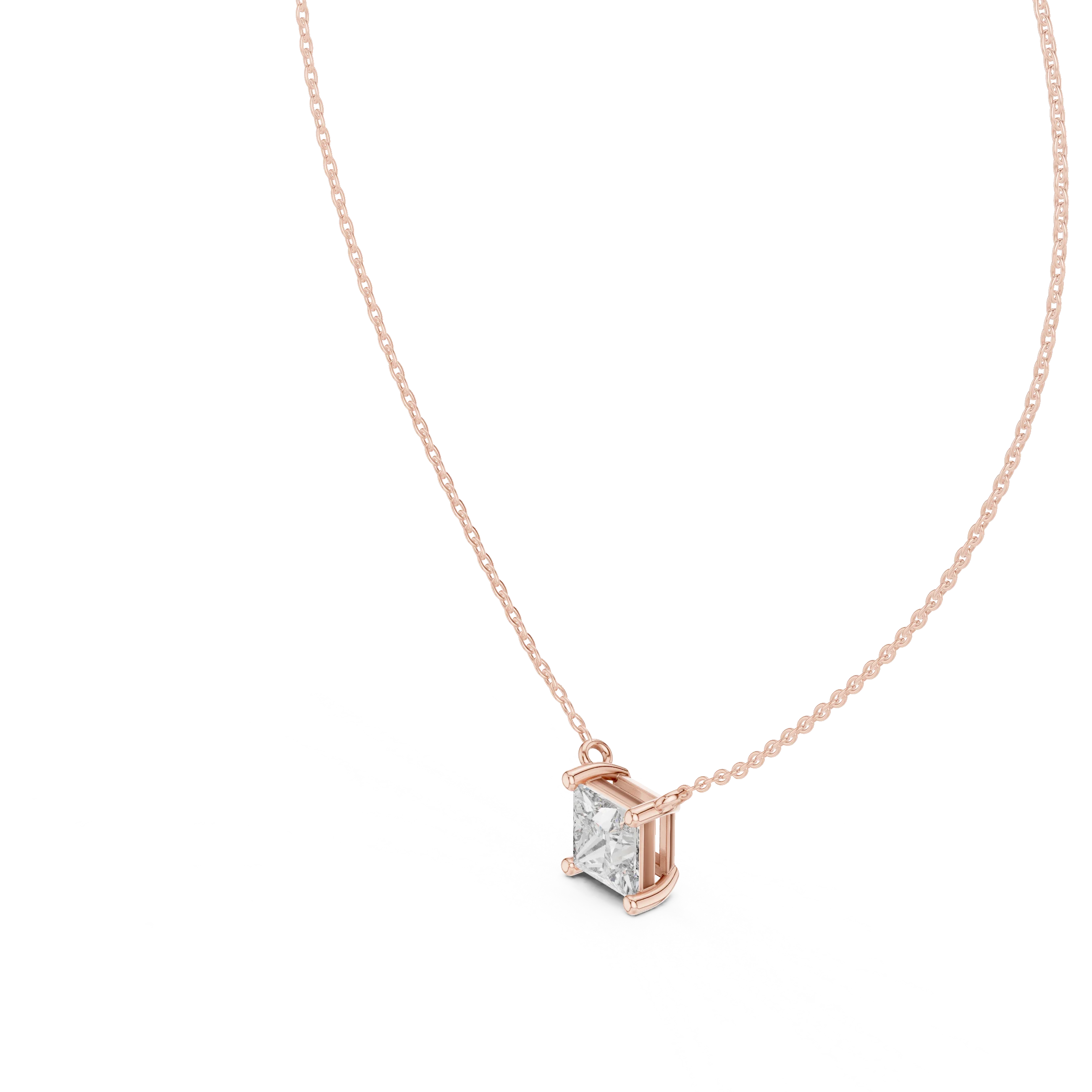 Pure Princess Solitaire Diamond Pendant