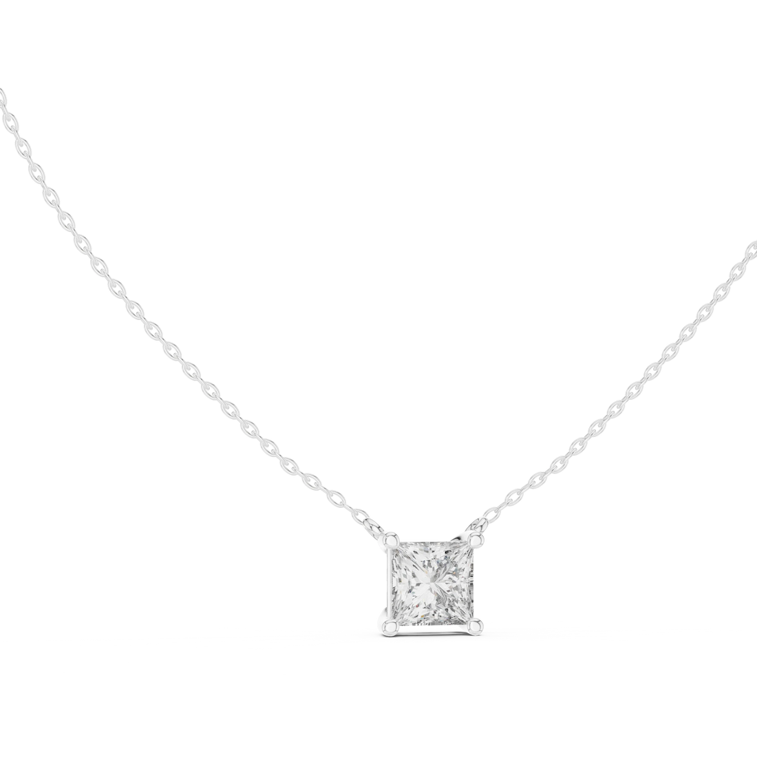 Pure Princess Solitaire Diamond Pendant