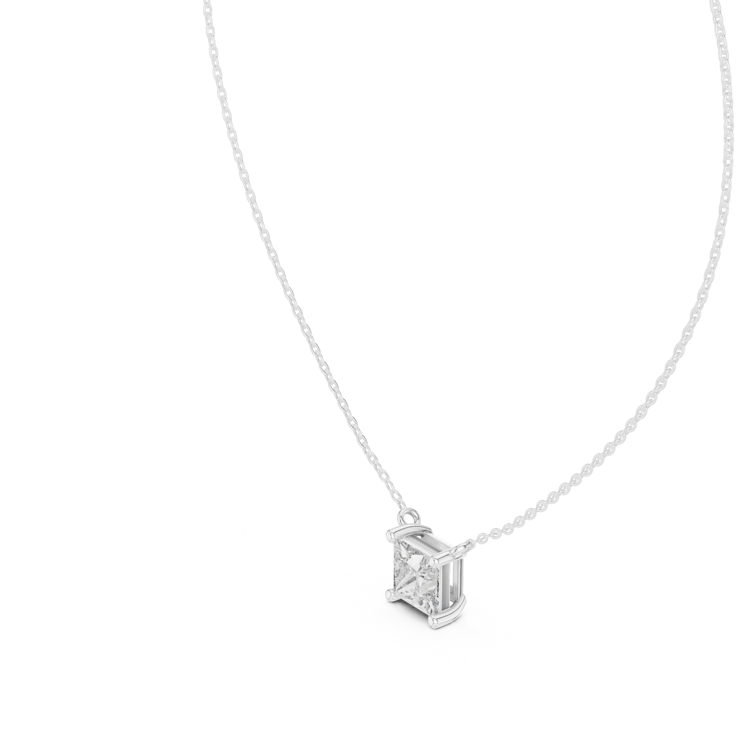 Pure Princess Solitaire Diamond Pendant