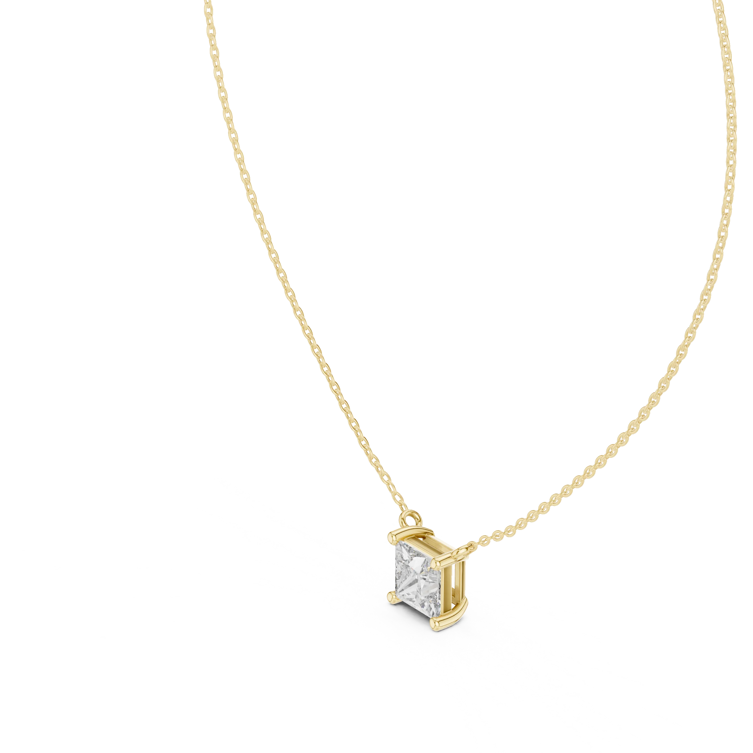 Pure Princess Solitaire Diamond Pendant