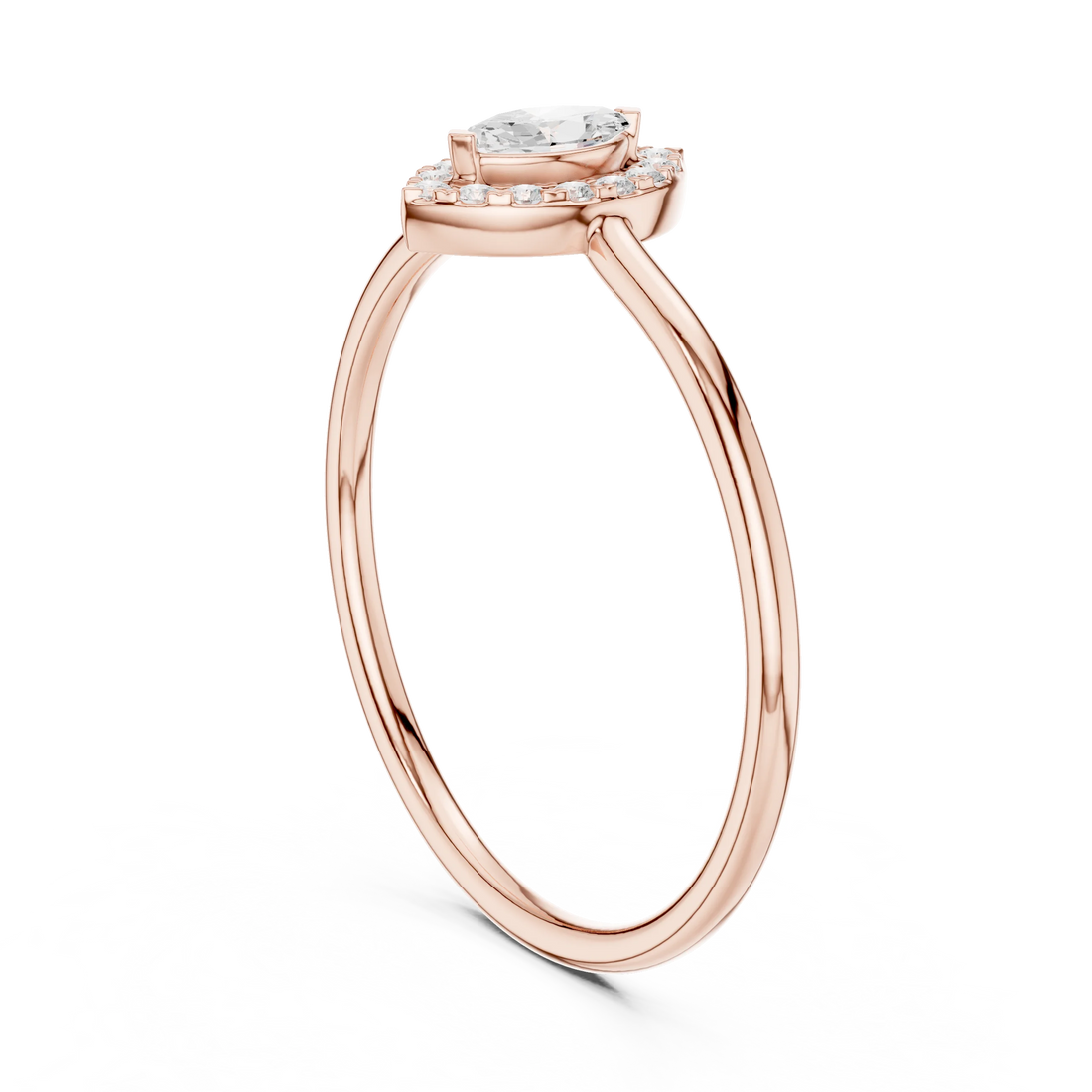Marquise-Cut Diamond Halo Engagement Ring