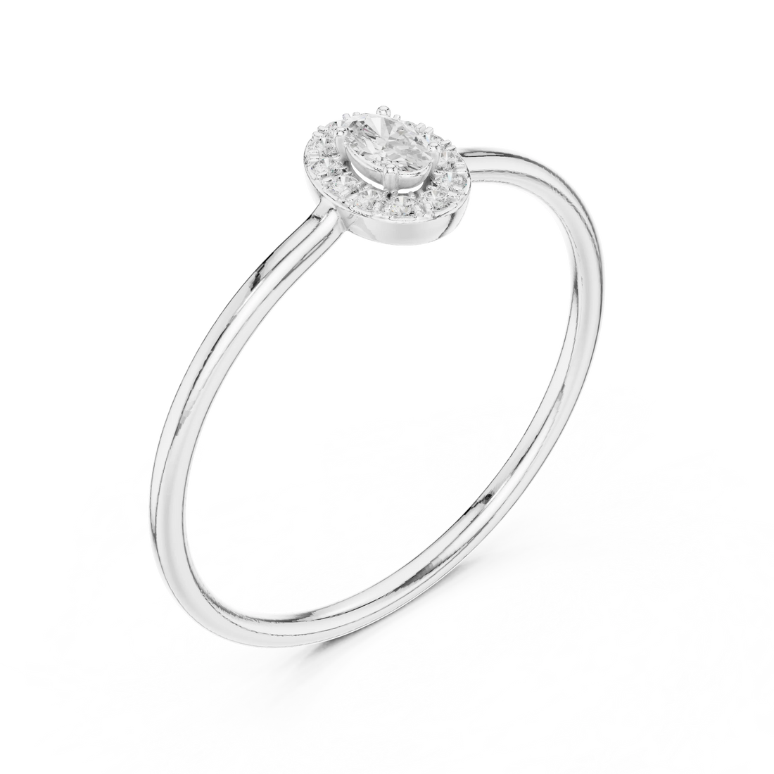 Oval-Cut Diamond Halo Engagement Ring