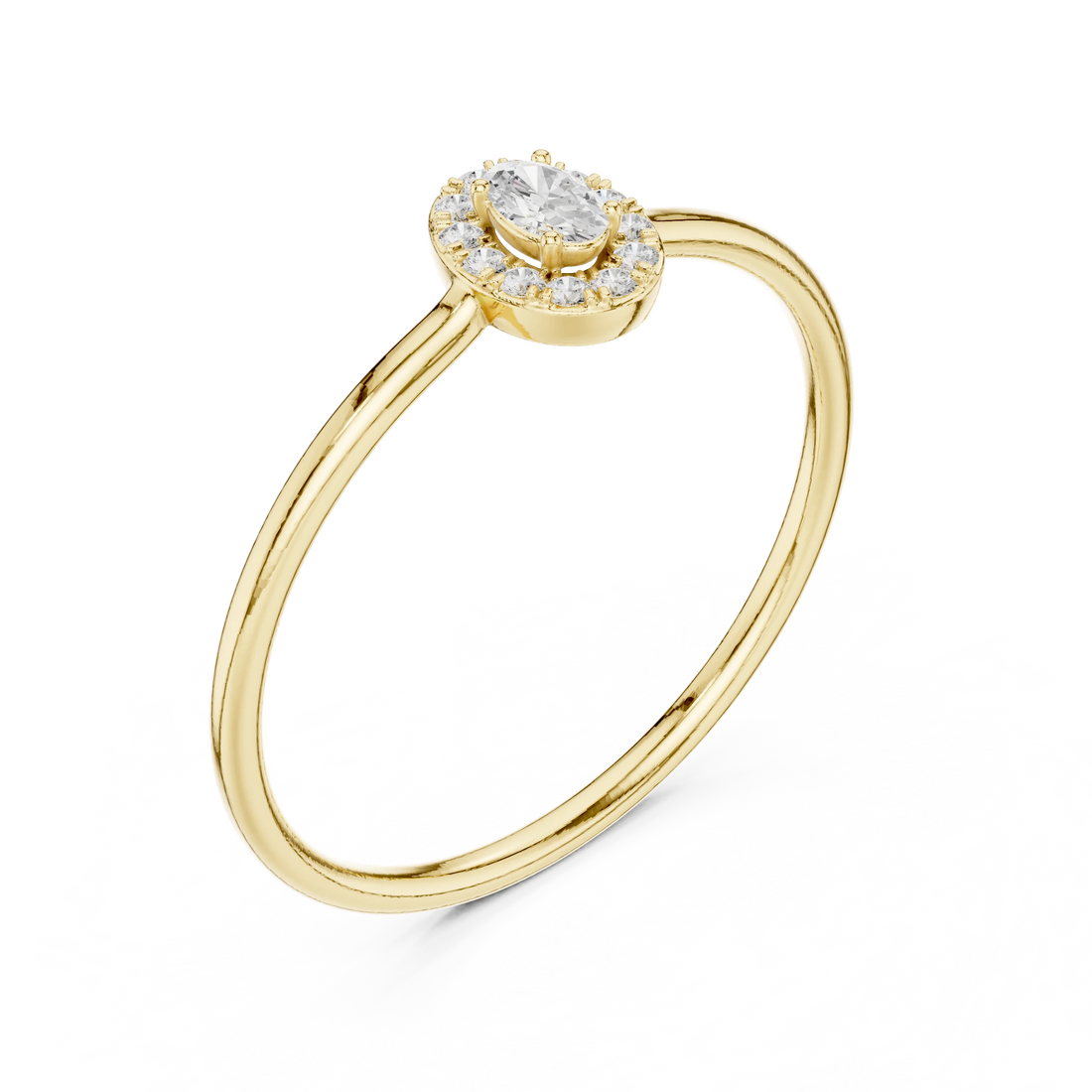 Oval-Cut Diamond Halo Engagement Ring