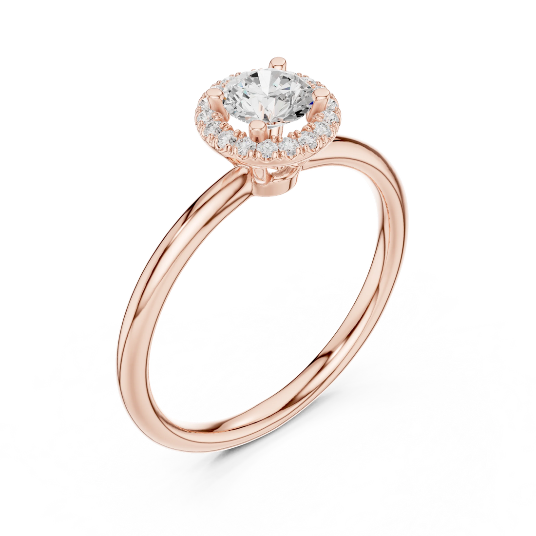 Round Diamond Halo Engagement Ring