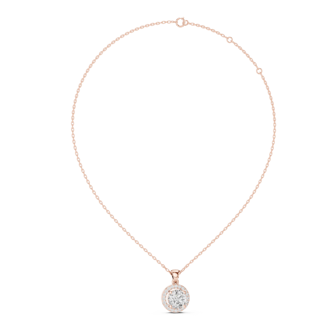 Celestial Halo Round Diamond Pendant