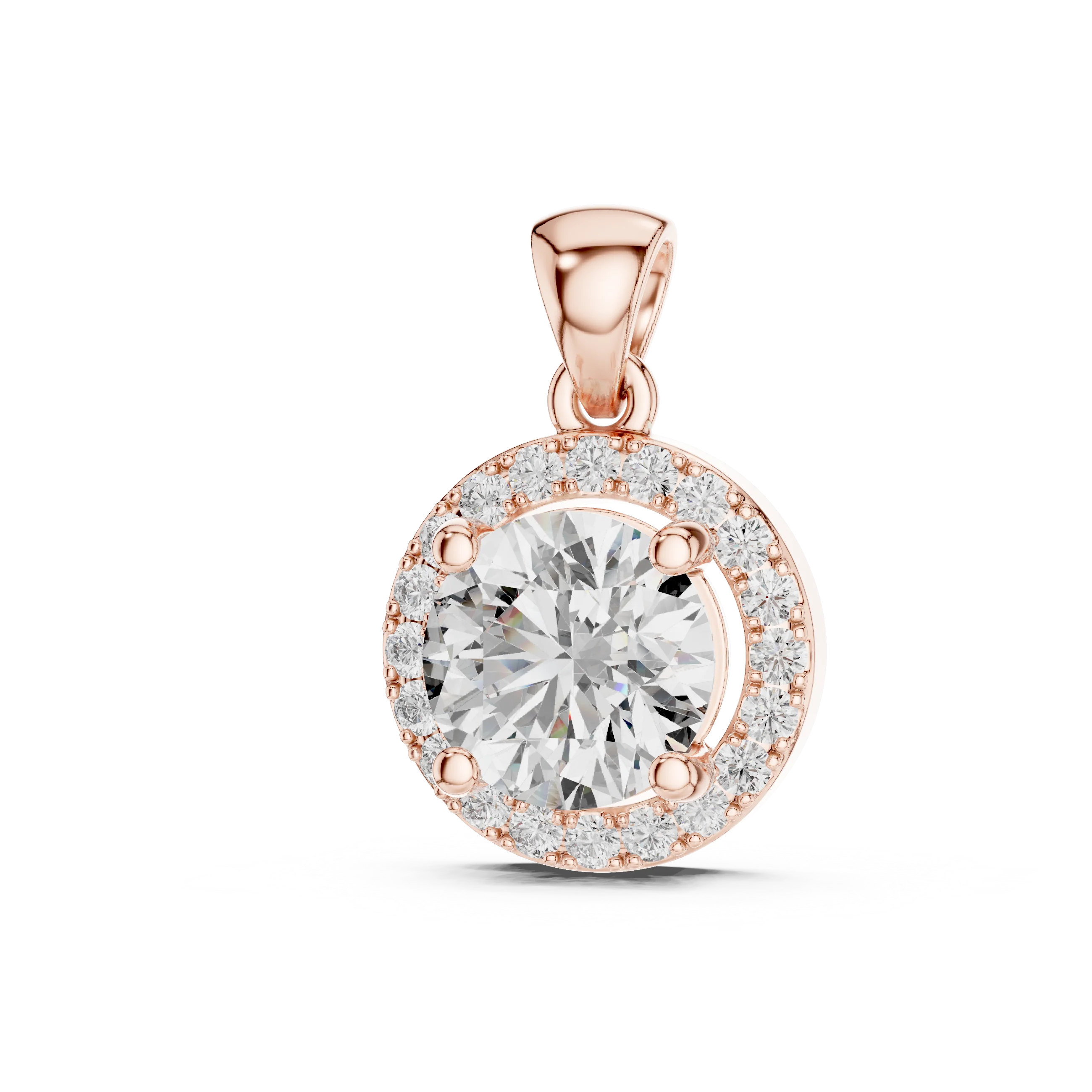 Celestial Halo Round Diamond Pendant