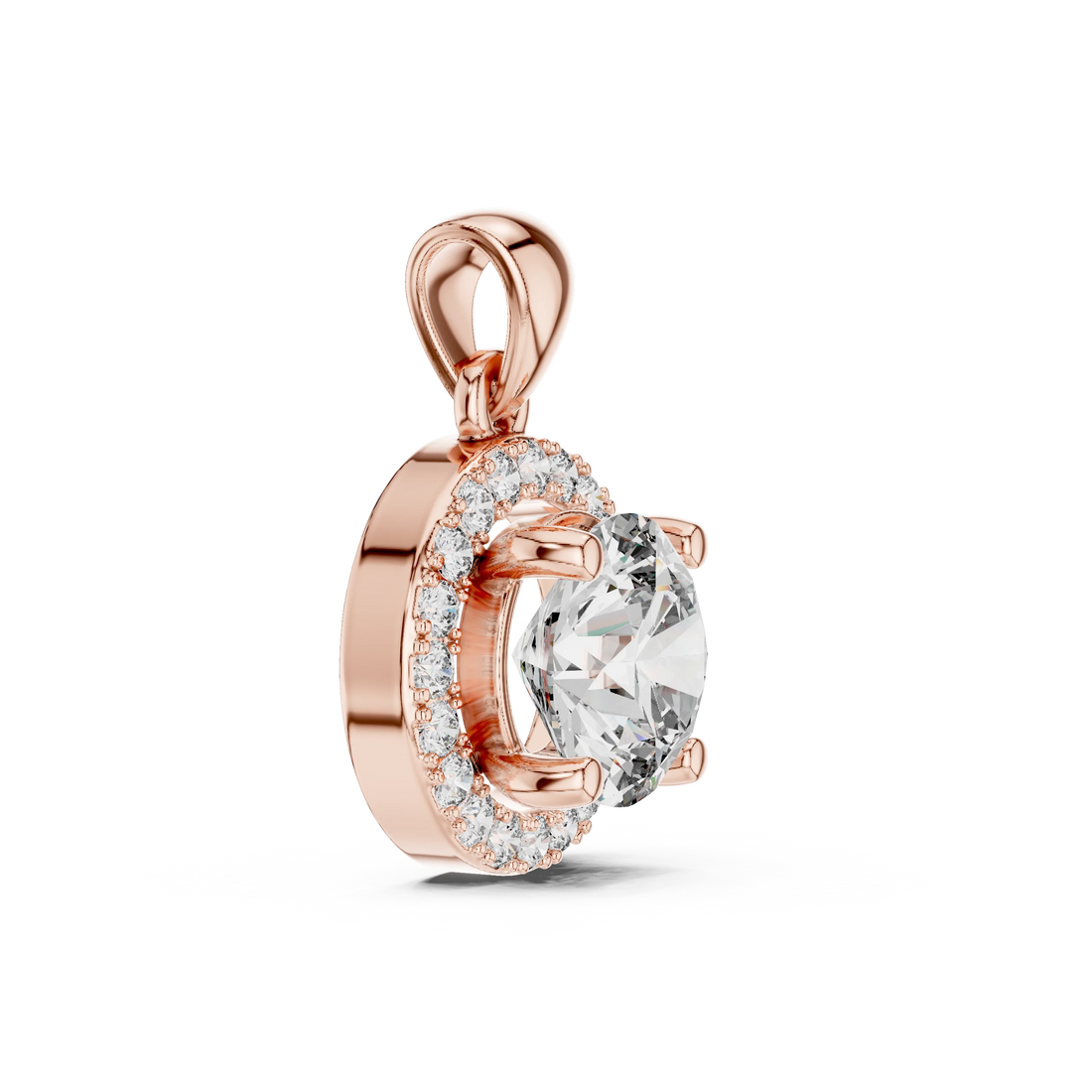 Celestial Halo Round Diamond Pendant