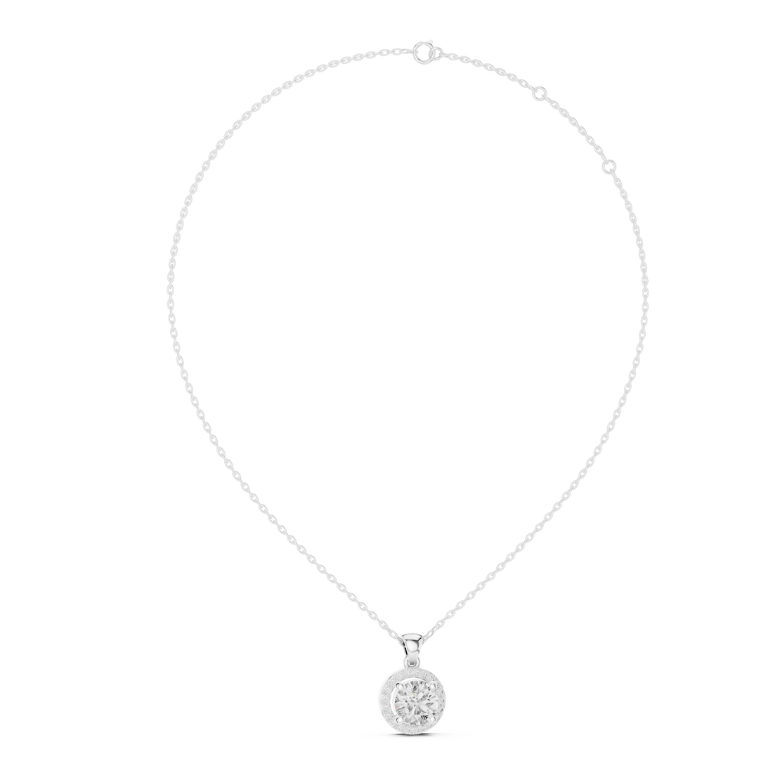 Celestial Halo Round Diamond Pendant