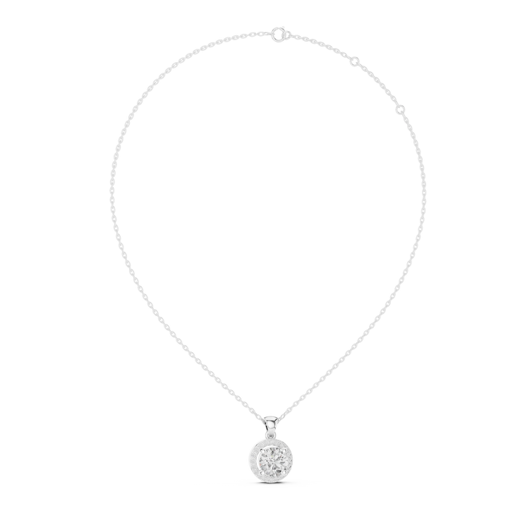 Celestial Halo Round Diamond Pendant