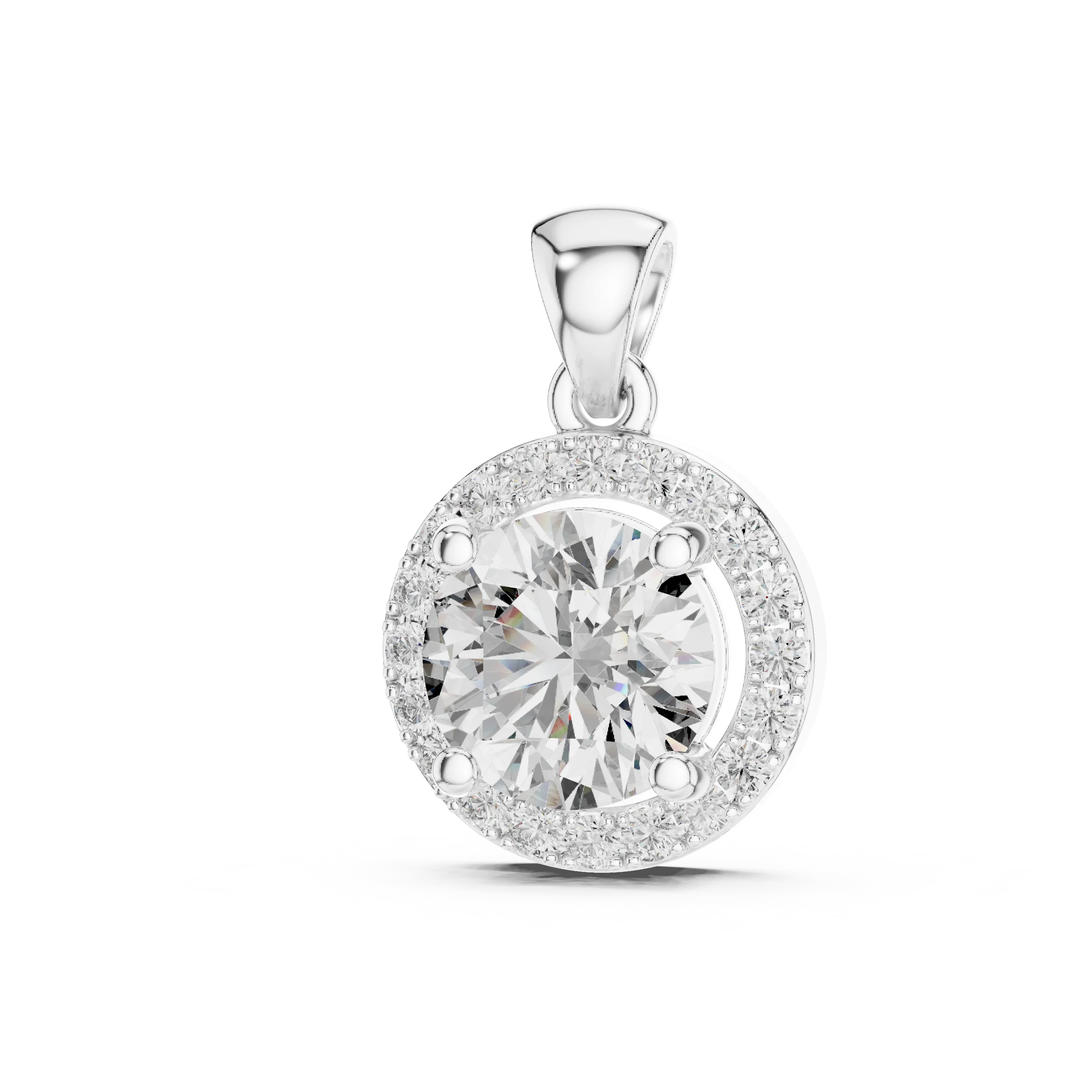 Celestial Halo Round Diamond Pendant