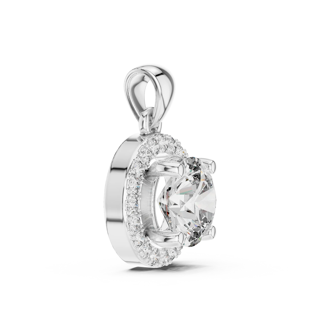 Celestial Halo Round Diamond Pendant