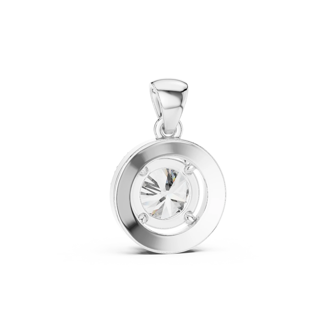 Celestial Halo Round Diamond Pendant