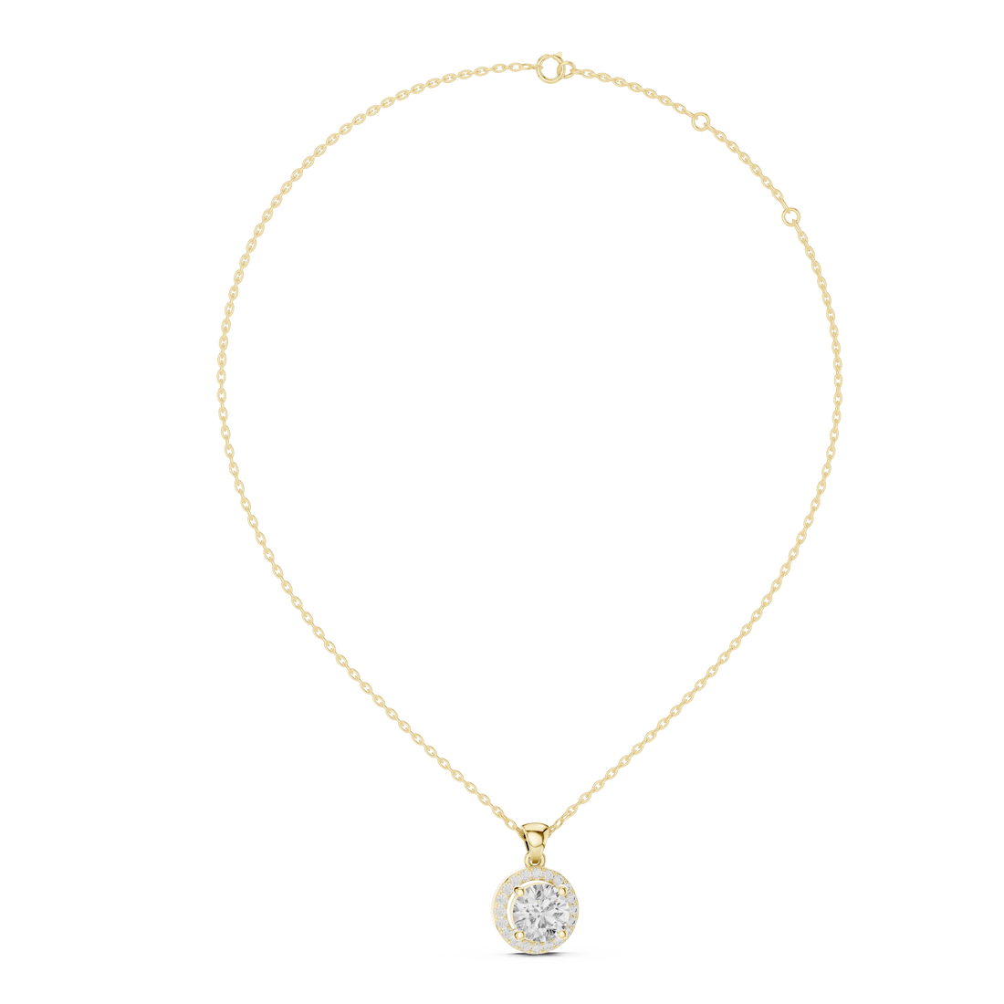 Celestial Halo Round Diamond Pendant
