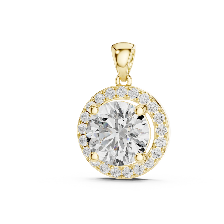 Eternal Glow Round Halo Diamond Pendant