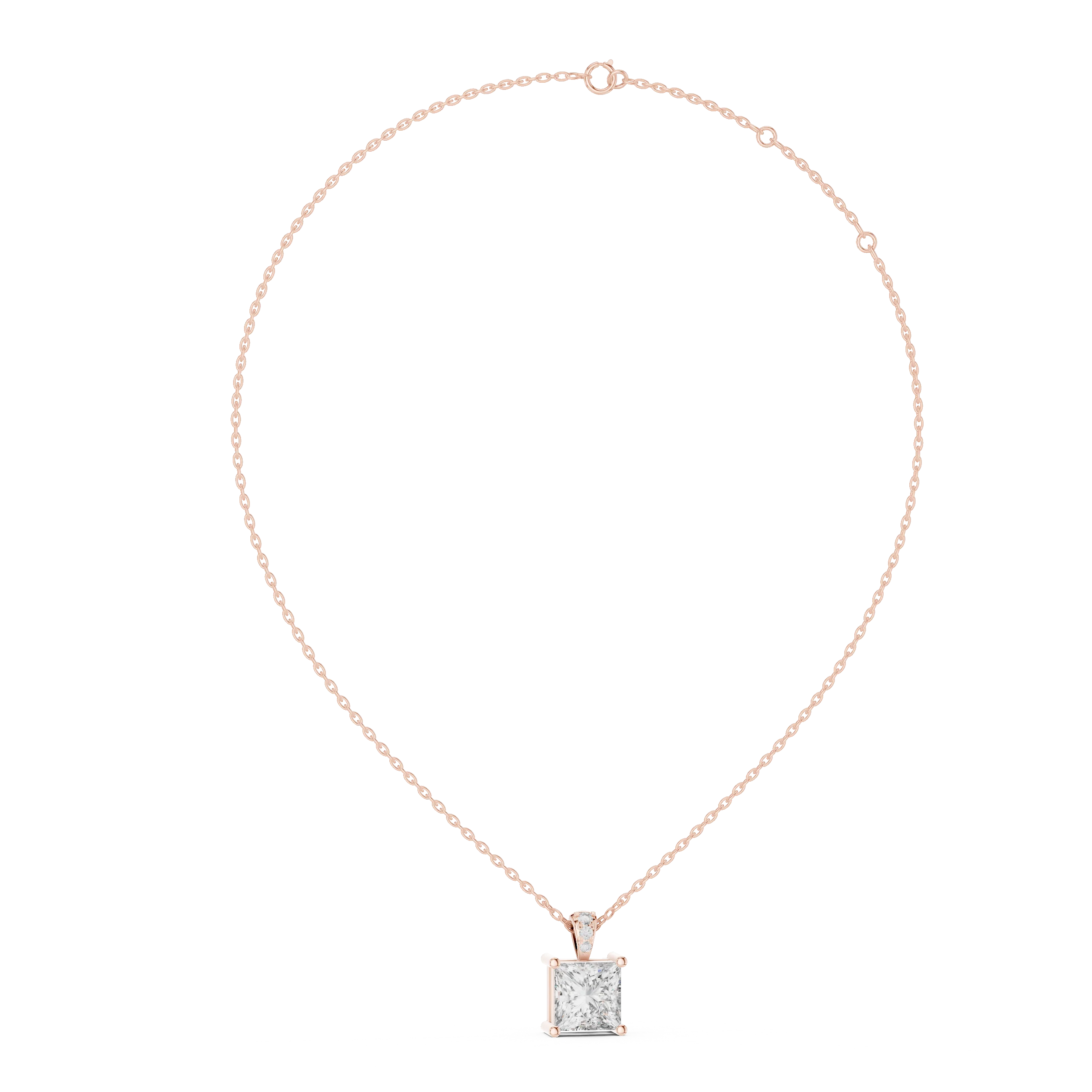 Regal Princess Solitaire Diamond Pendant