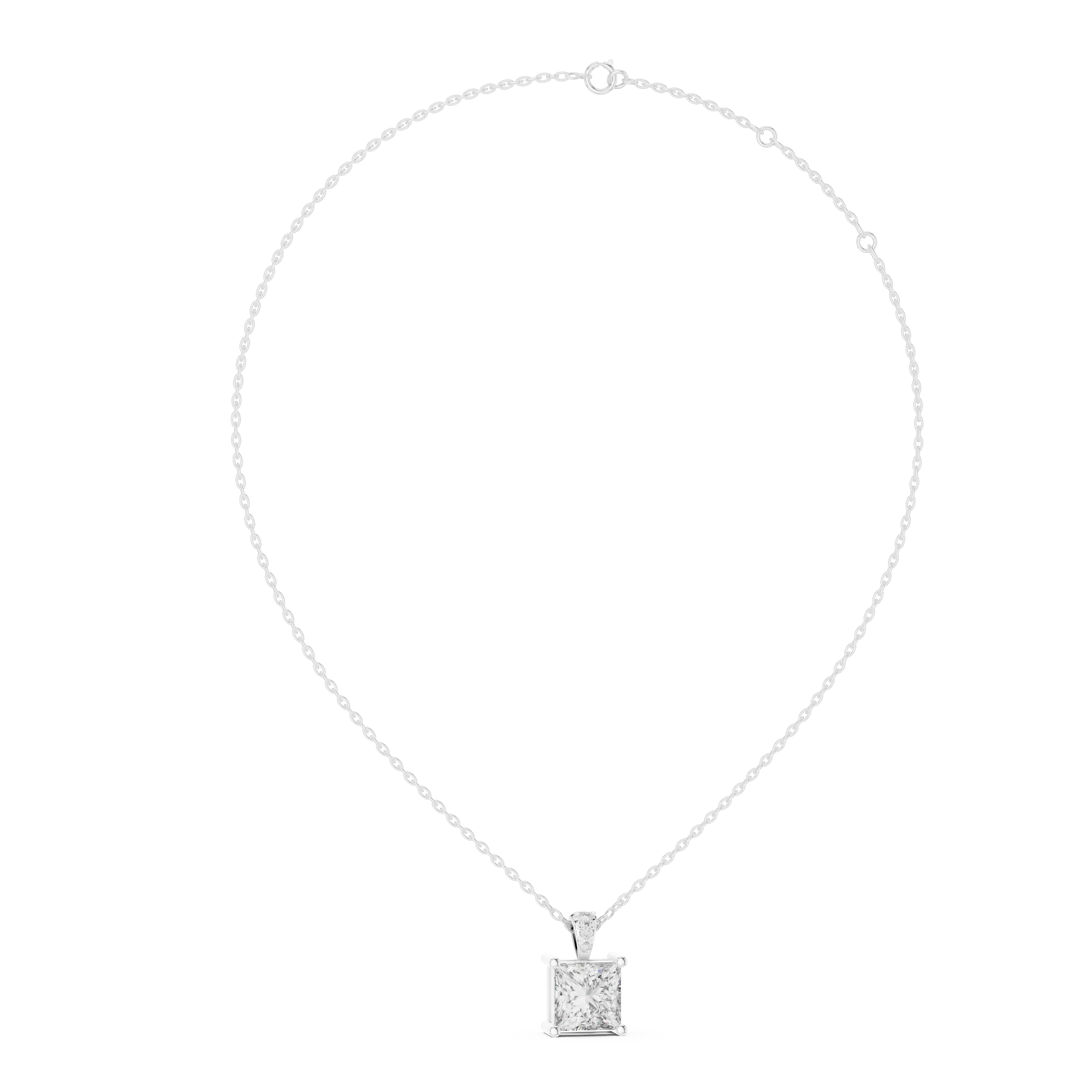 Regal Princess Solitaire Diamond Pendant