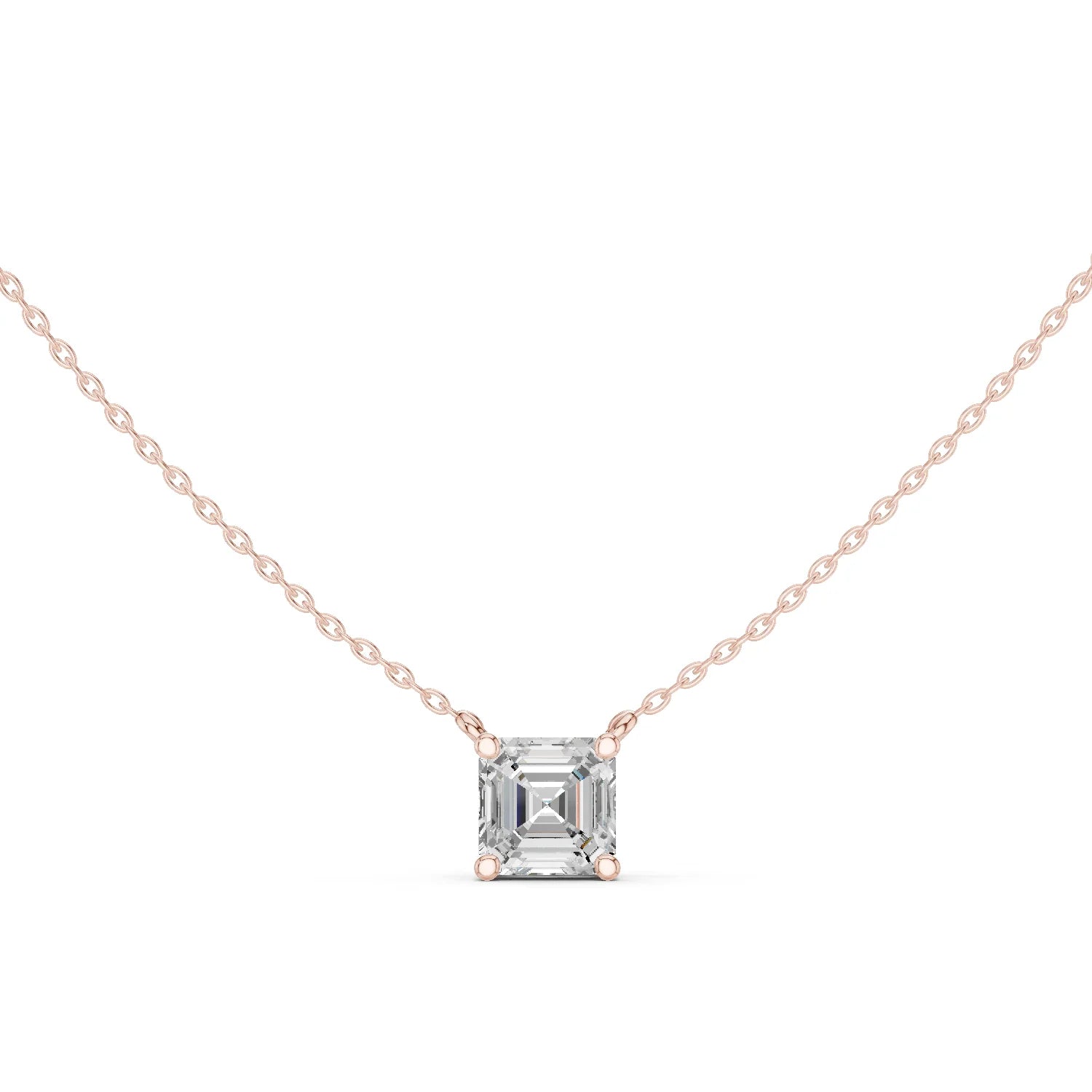 Asscher Aura Solitaire Diamond Pendant