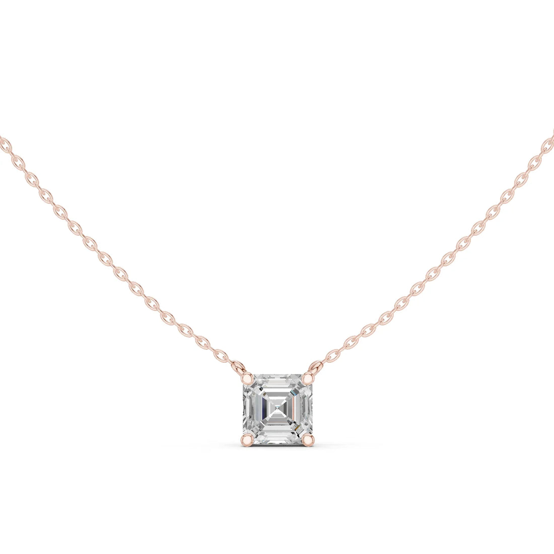 Asscher Aura Solitaire Diamond Pendant