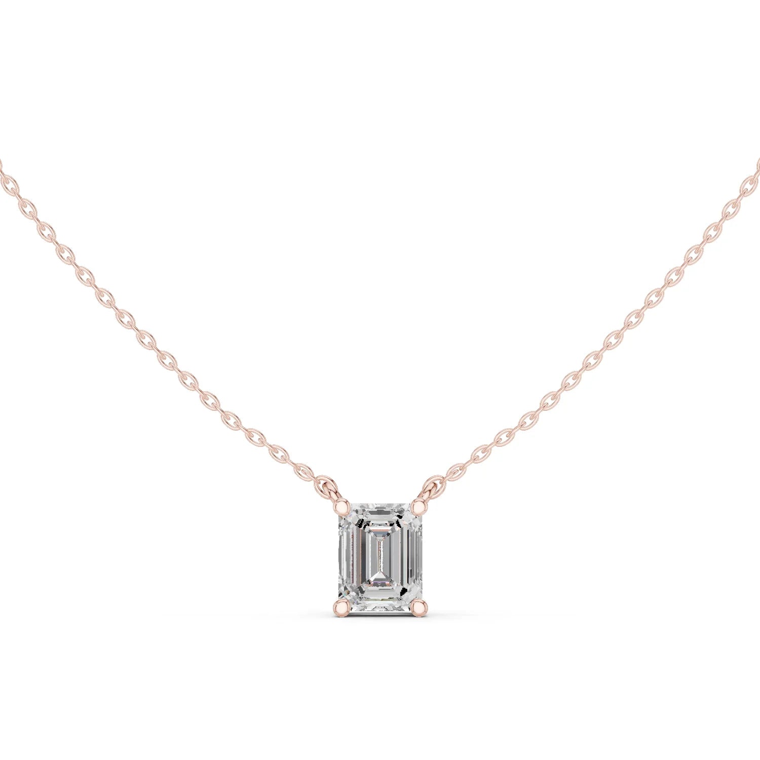 Emerald Elegance Solitaire Diamond Pendant