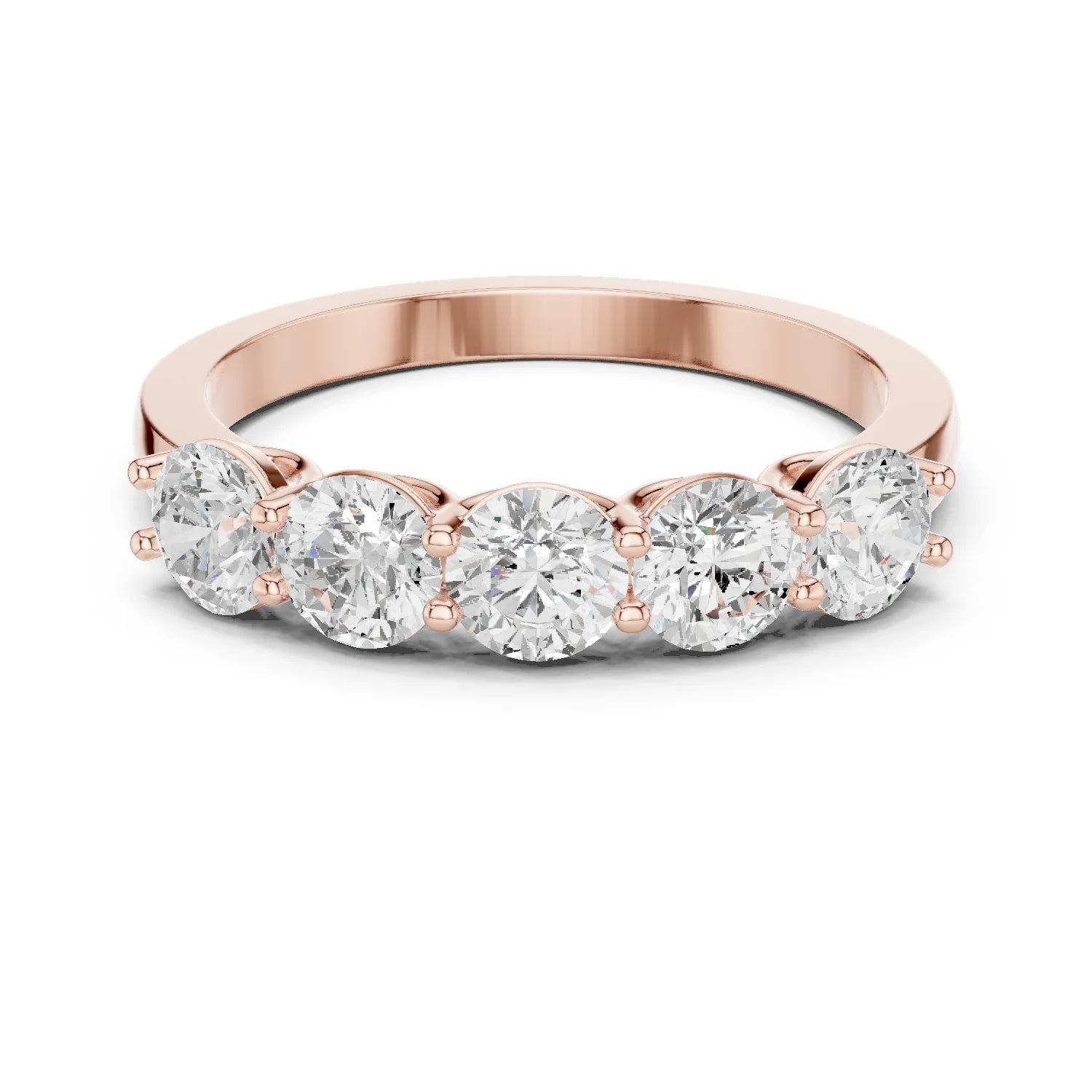 Round Cut Diamond Half Eternity Band