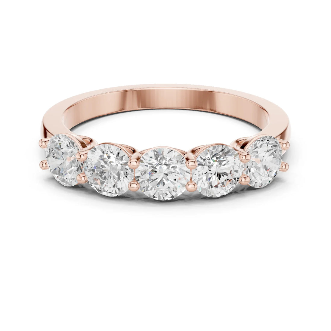 Round Cut Diamond Half Eternity Band