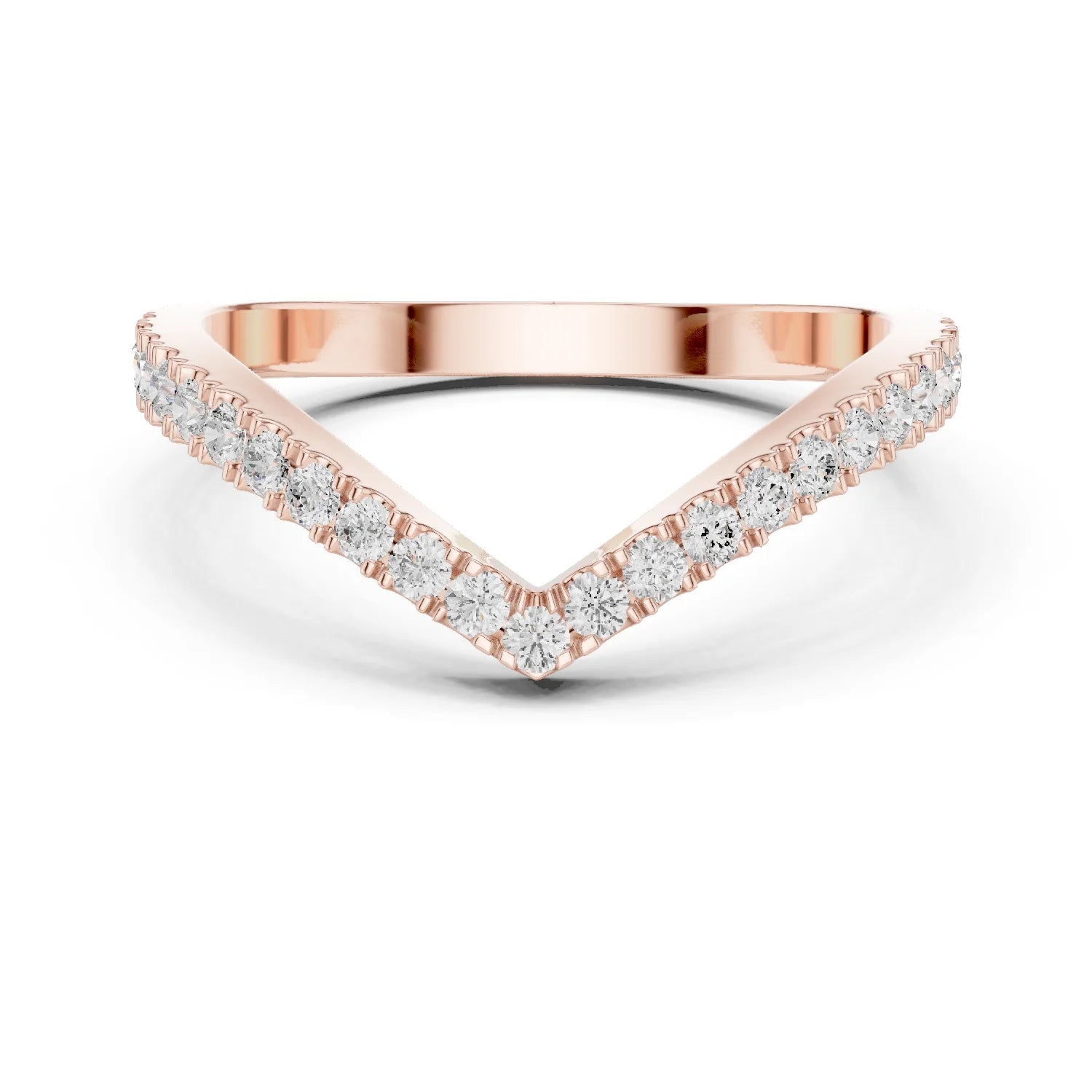 V Shaped Diamond Pave Band