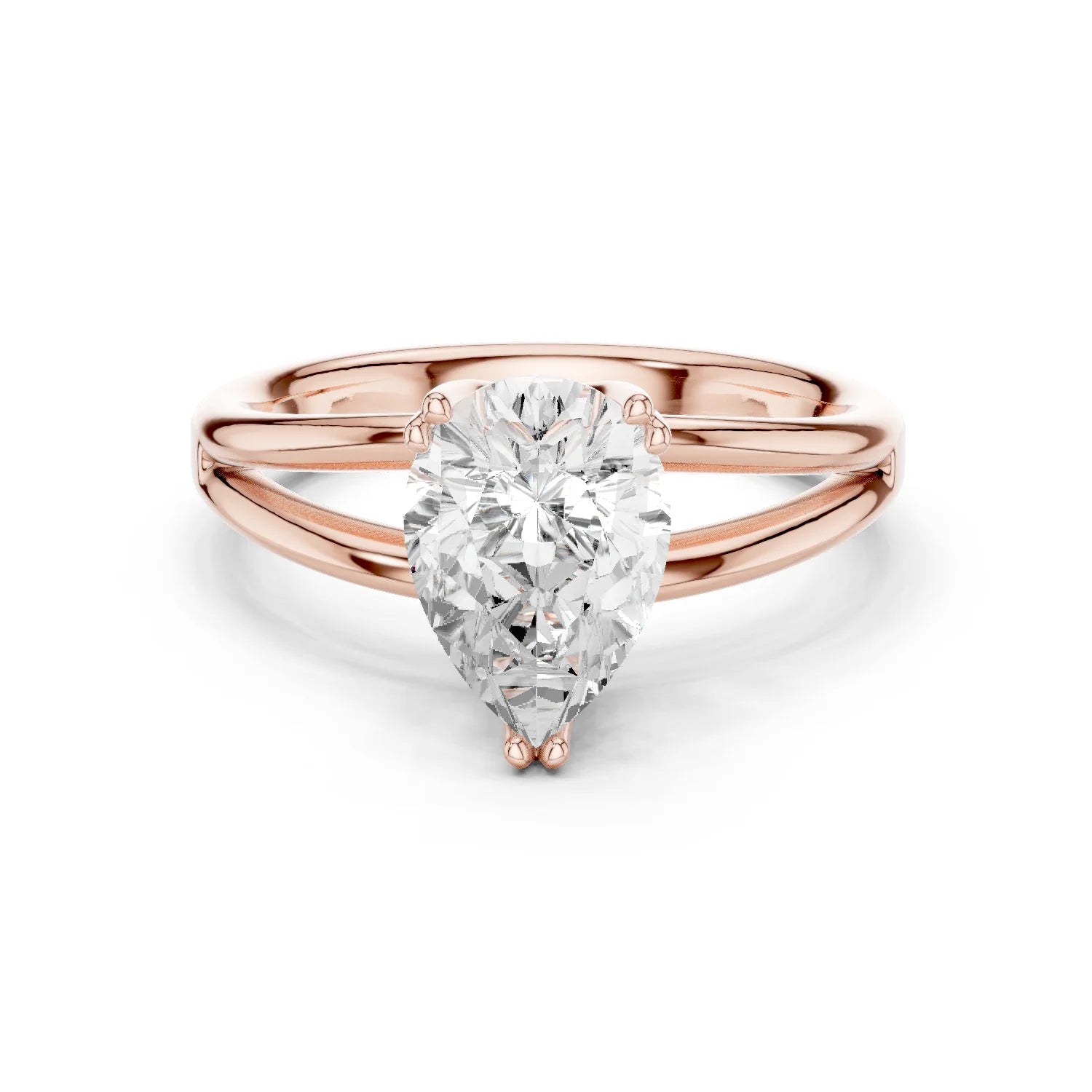 Pear Shape Diamond Solitaire Engagement Ring